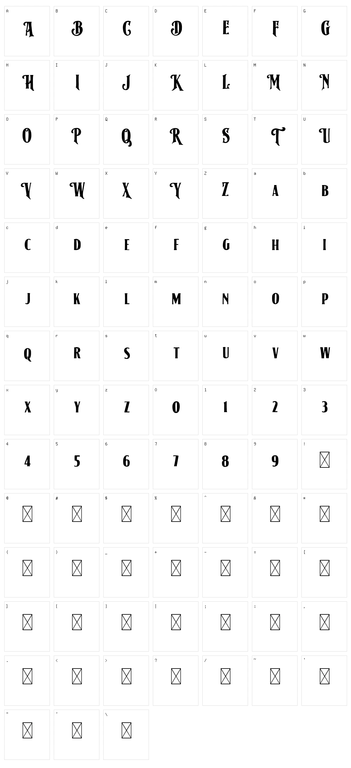 American Label Character Set