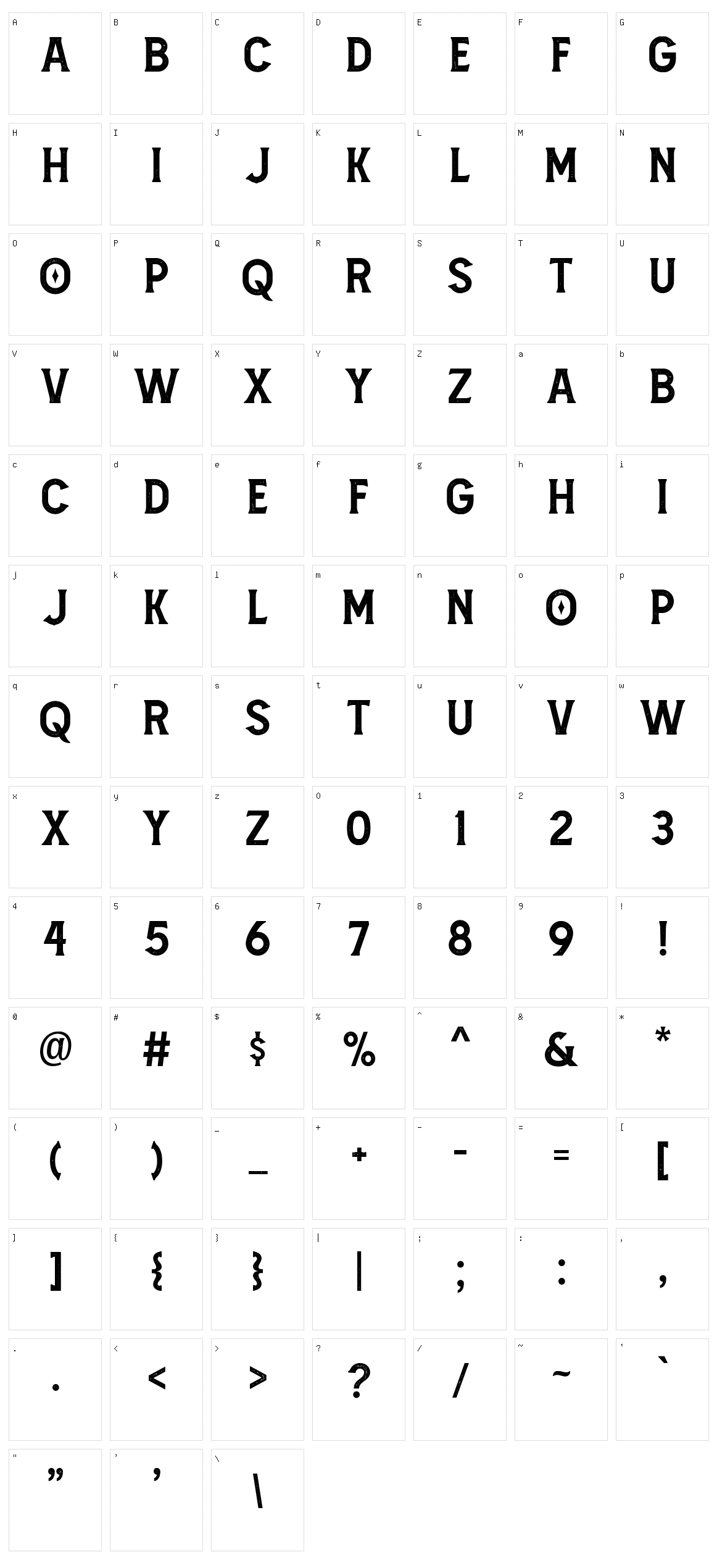 Amnestia Distressed Character Set