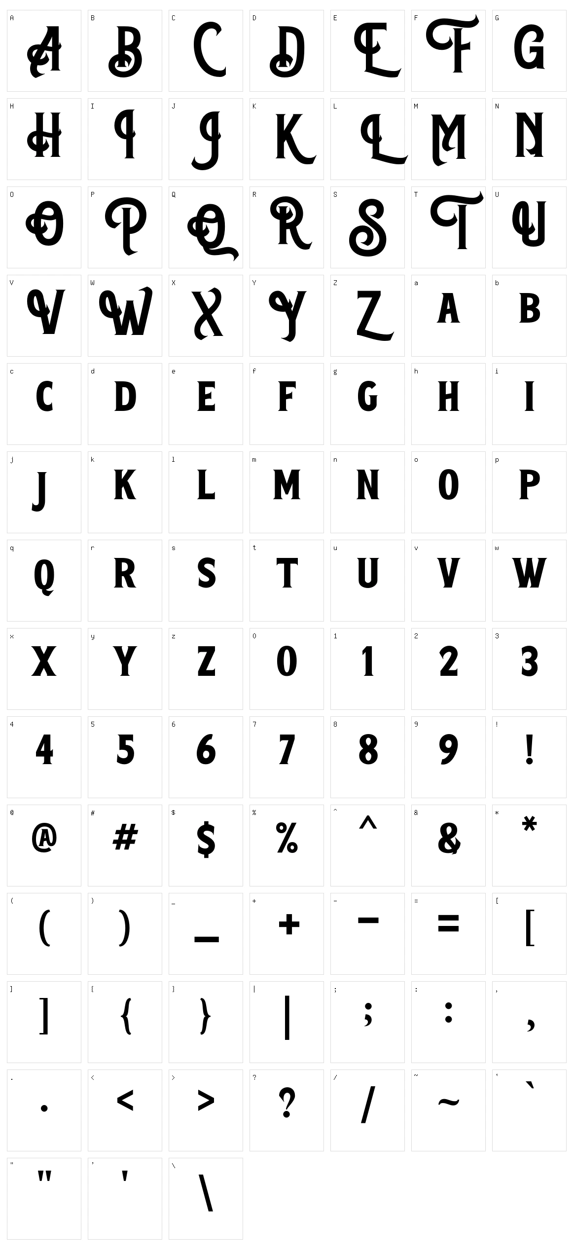Amontesa Character Set