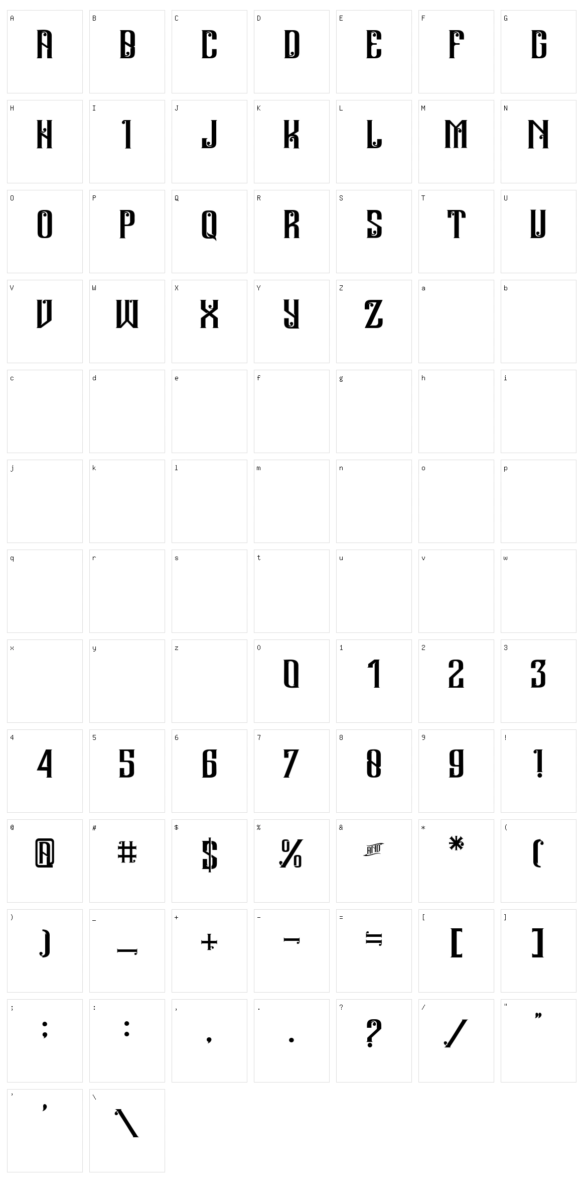 Andalas Character Set