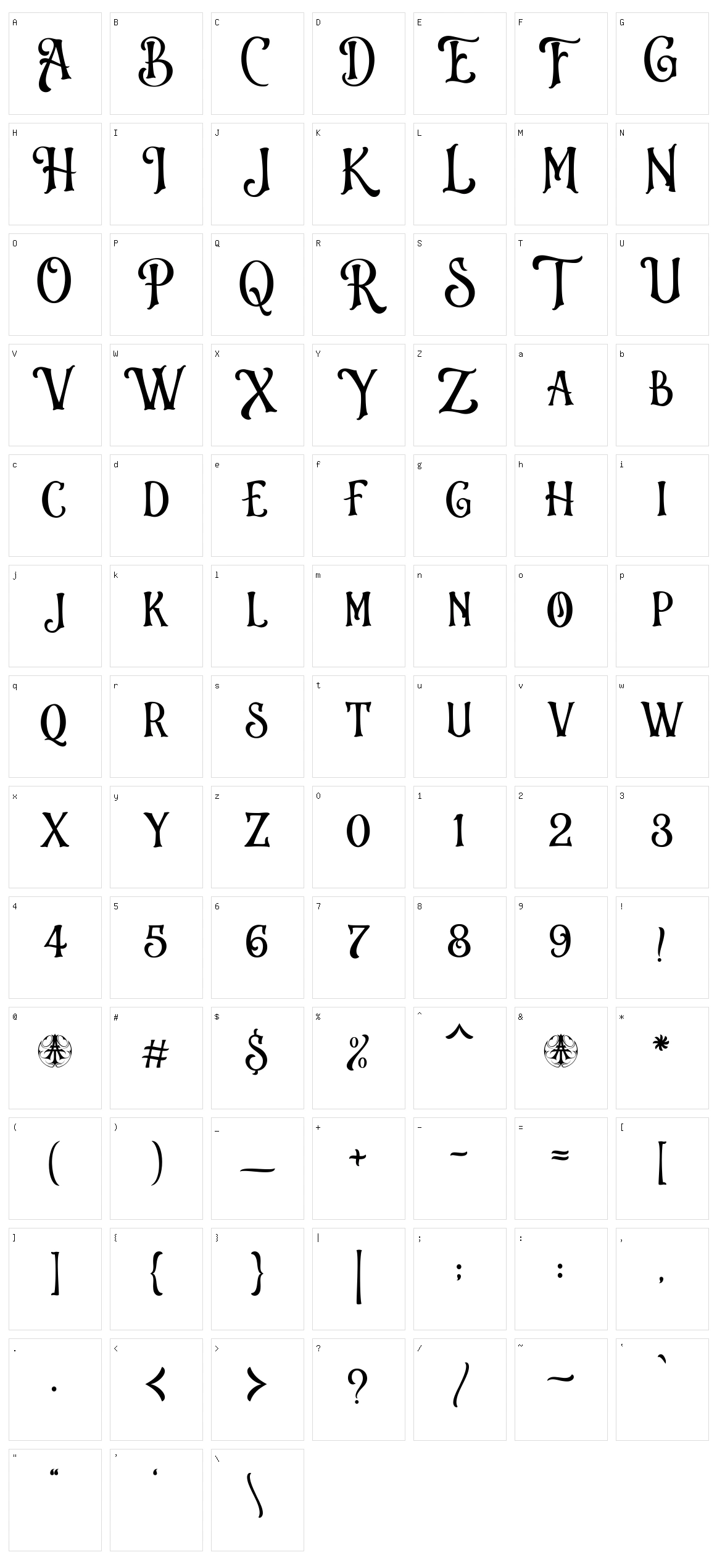 Antistar Character Set