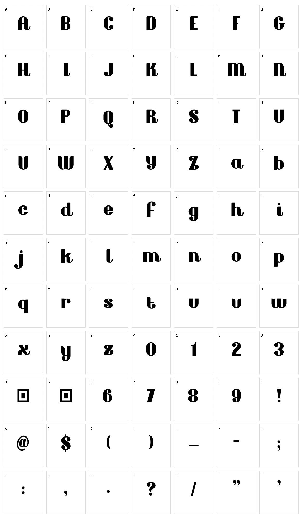 Arancello Character Set