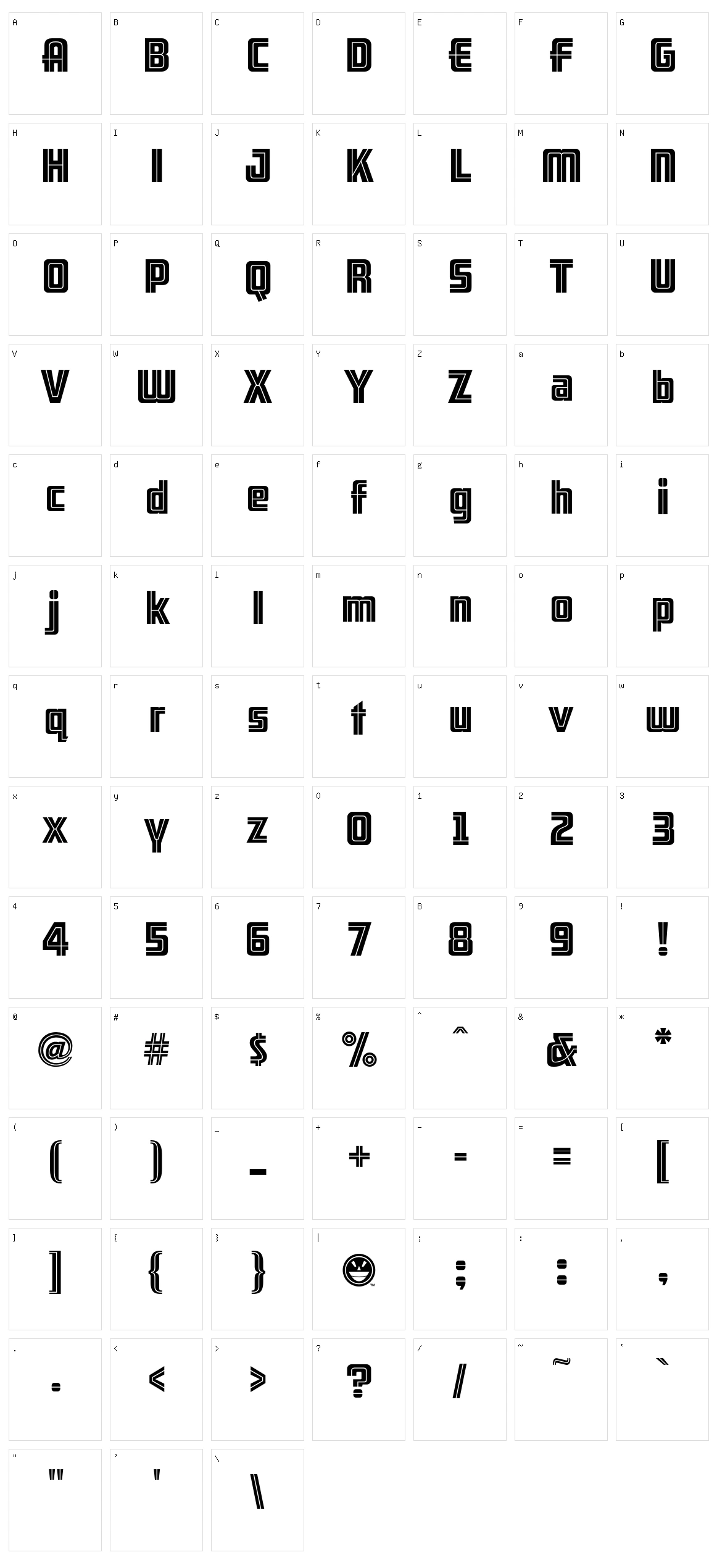 ARB-66 Neon JUN-37 Character Set