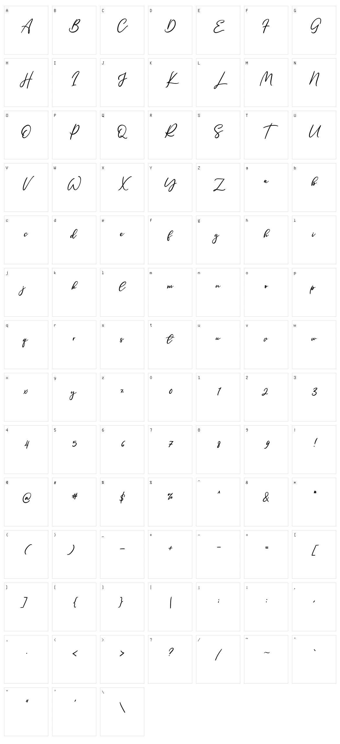 Single Signature Character Set