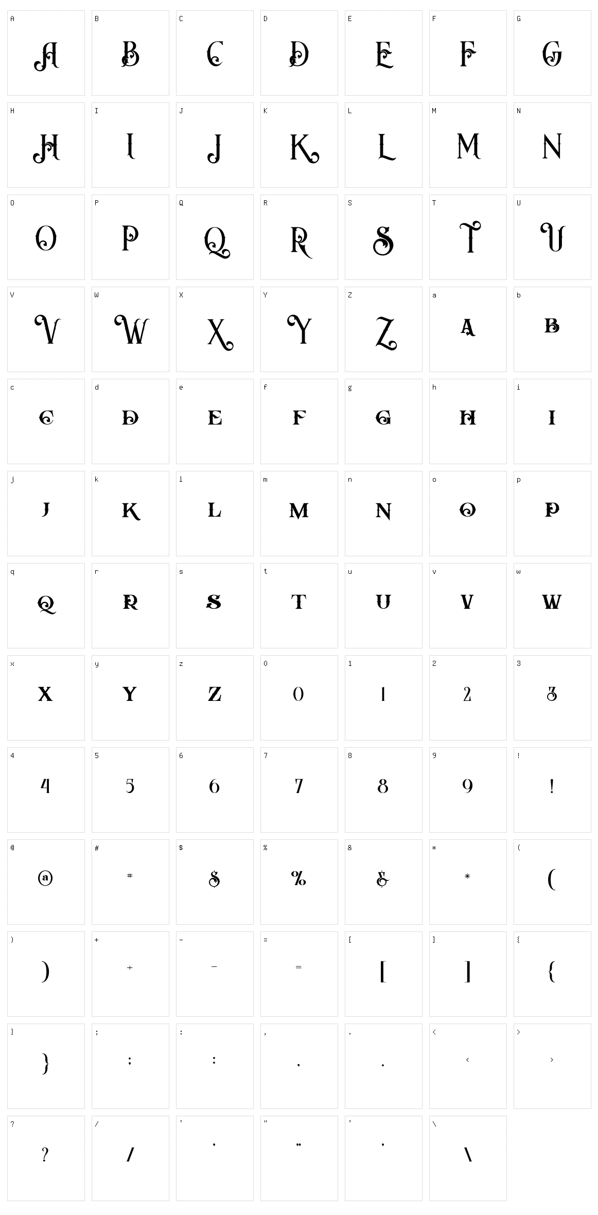 Arbatosh Character Set
