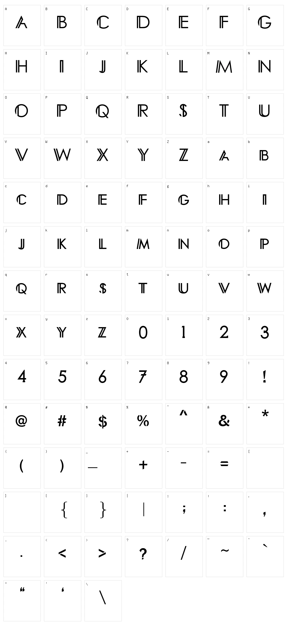 Arcturus Character Set