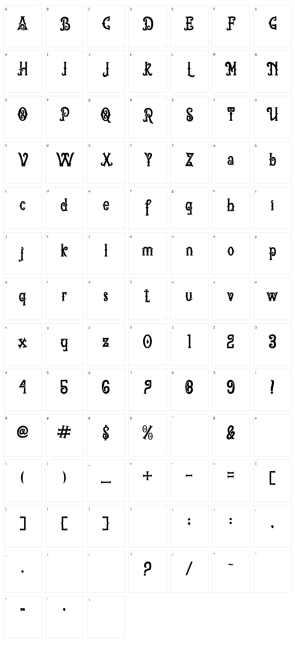 AriesA Character Set