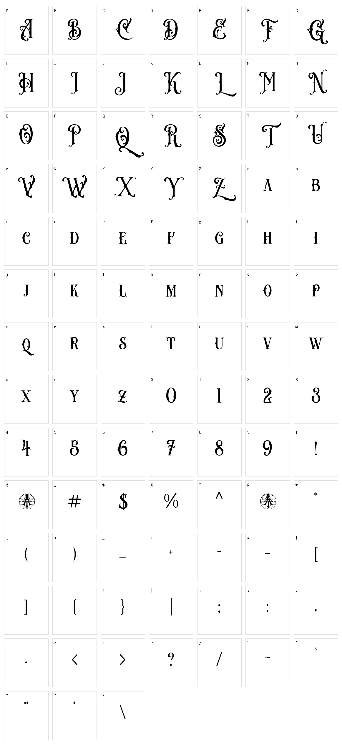 Arquitec Character Set