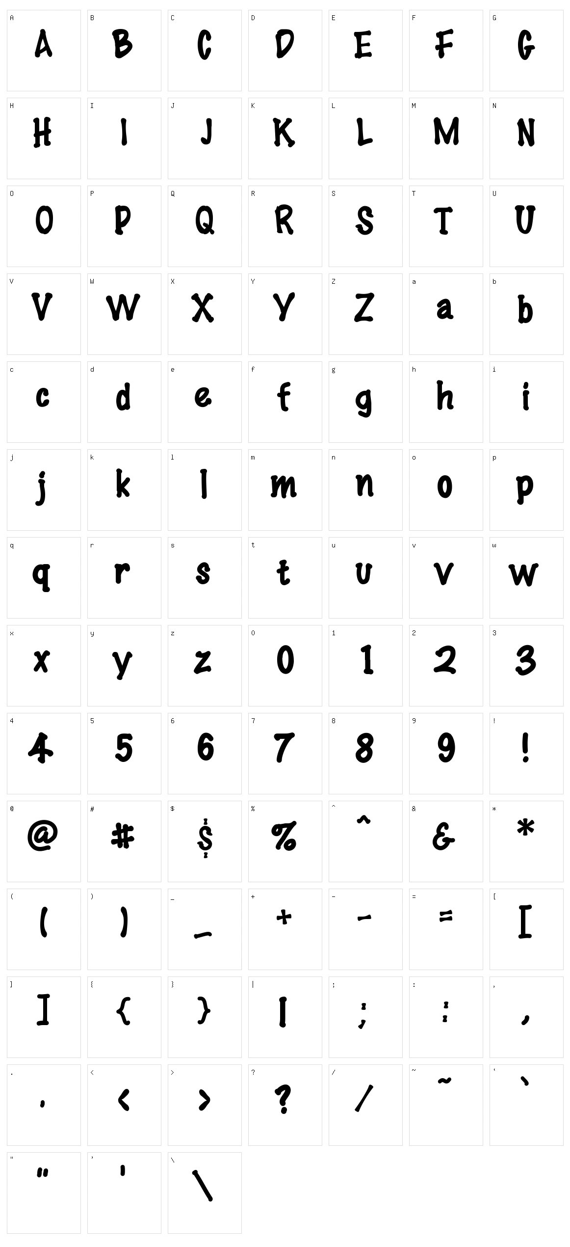 Swadi Marker Character Set