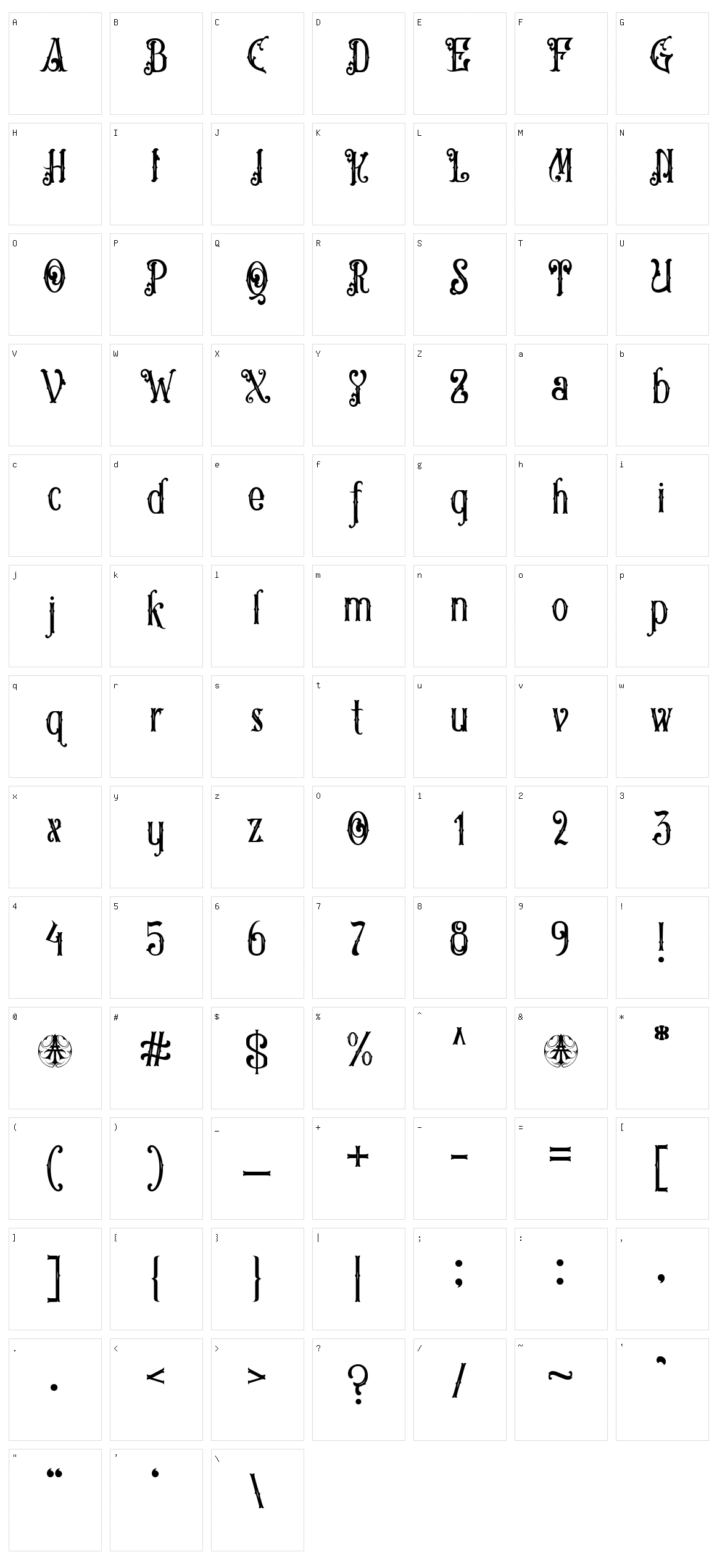 Artisocrat Character Set