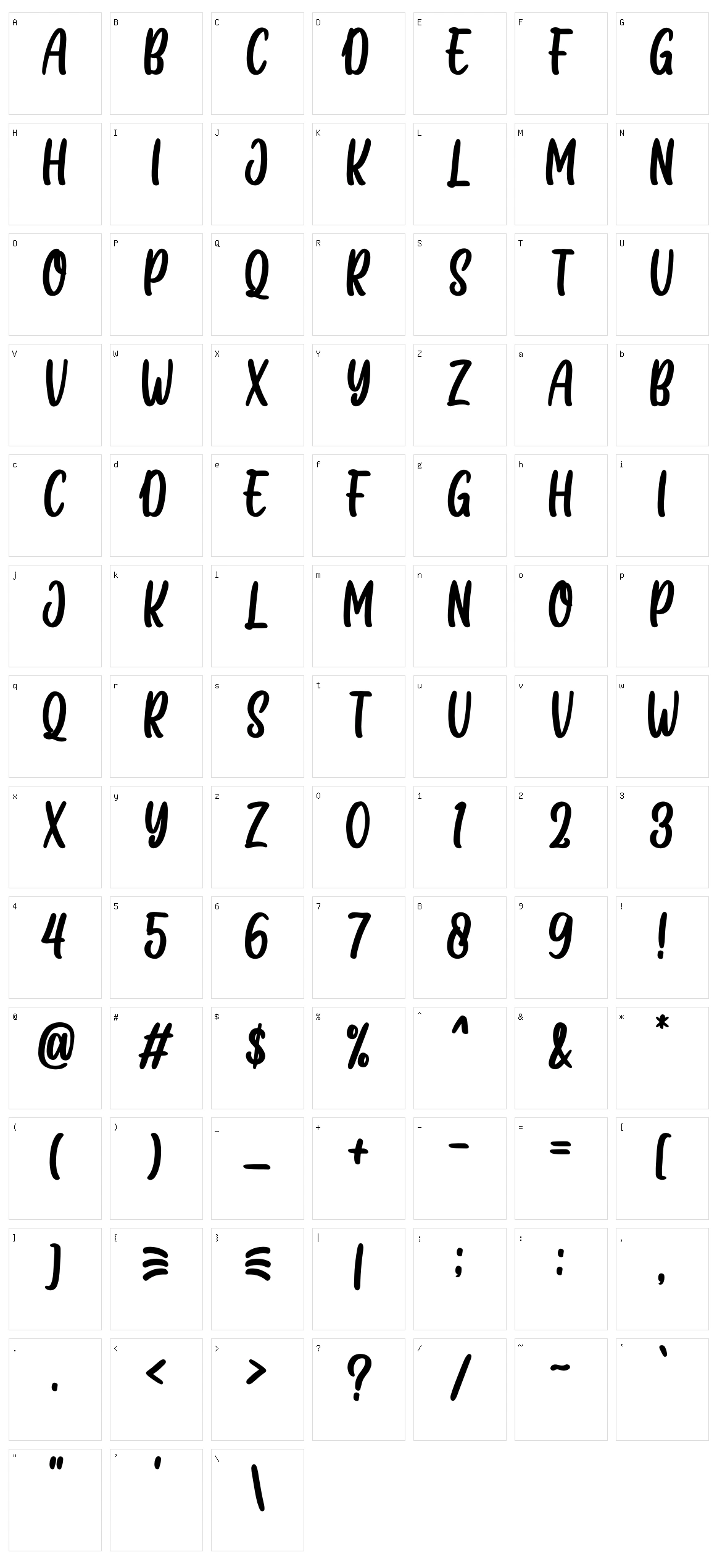 Citcat Character Set