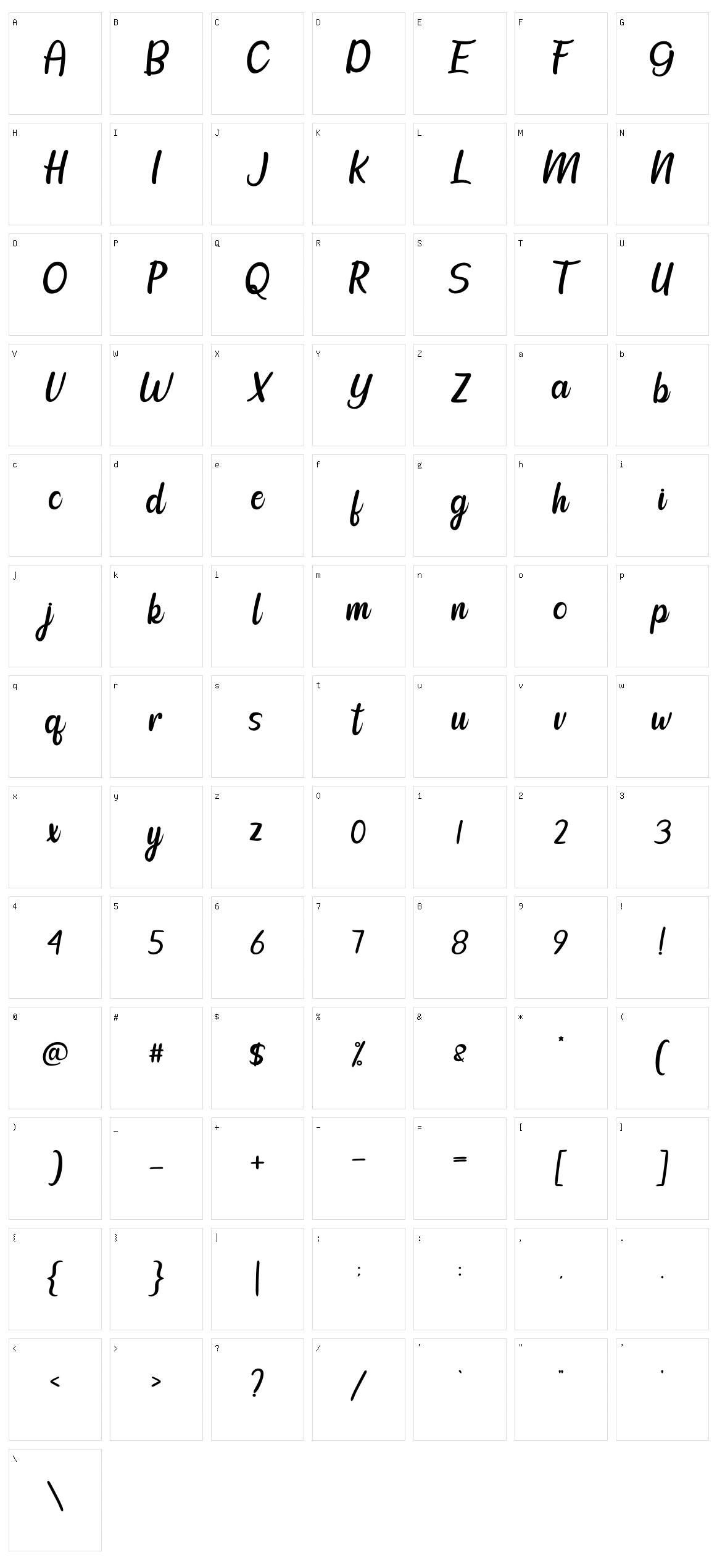 Calhtia Character Set