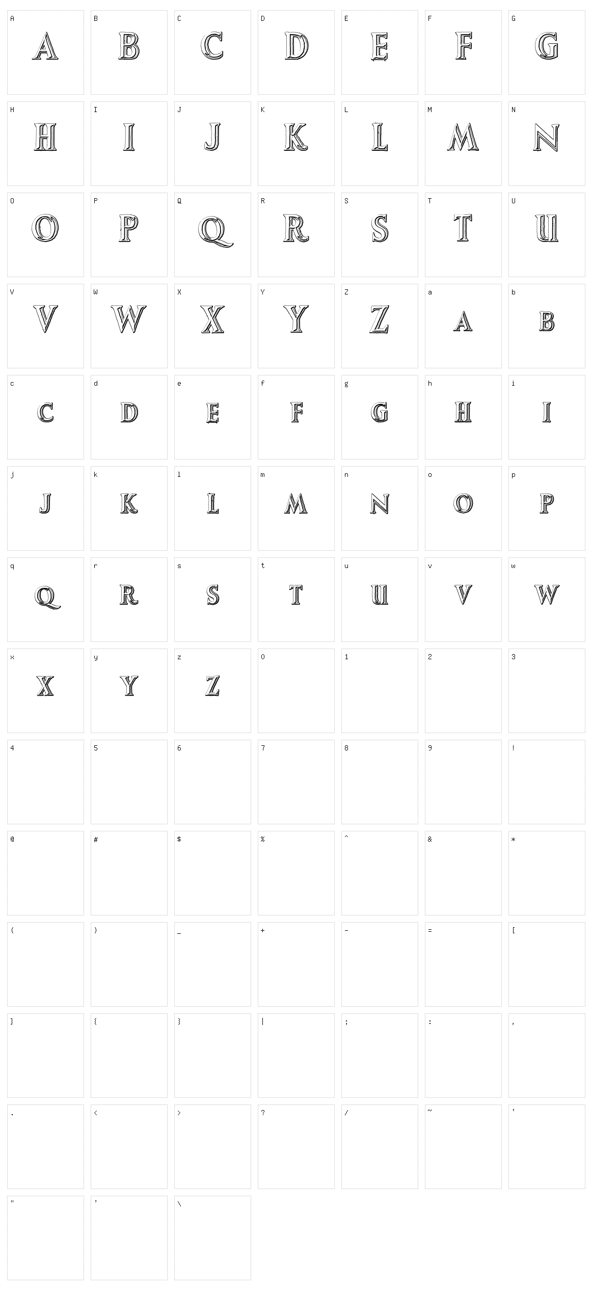 Augustus Beveled Character Set