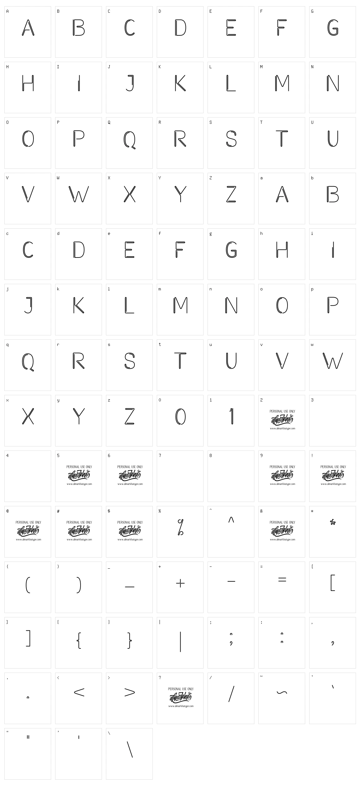 Avaneonz Character Set