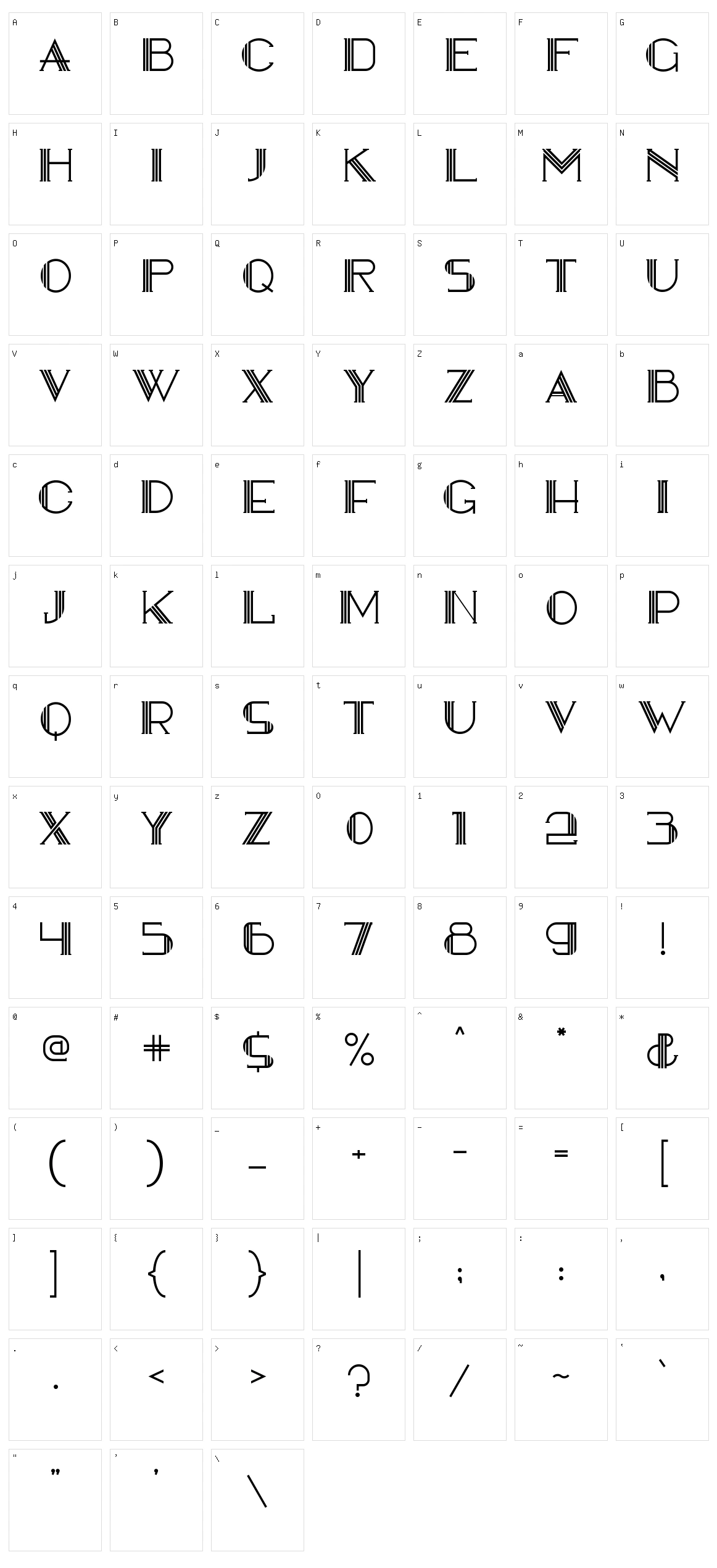 Avenida Character Set