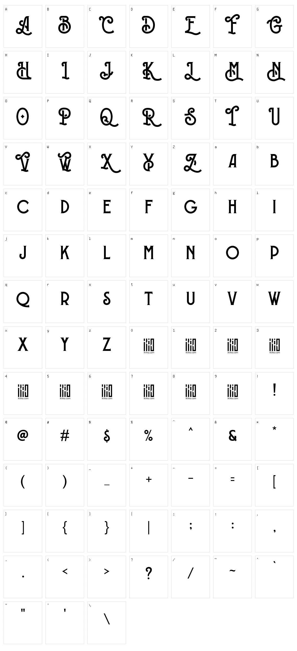 Bachroque Character Set