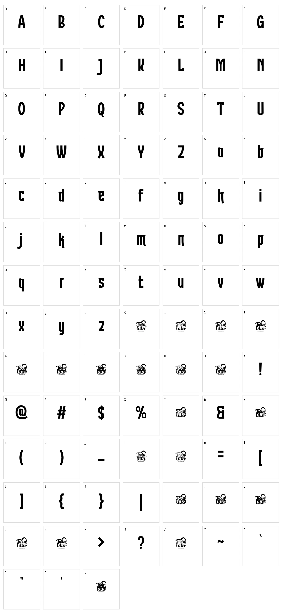 Bandiko Character Set
