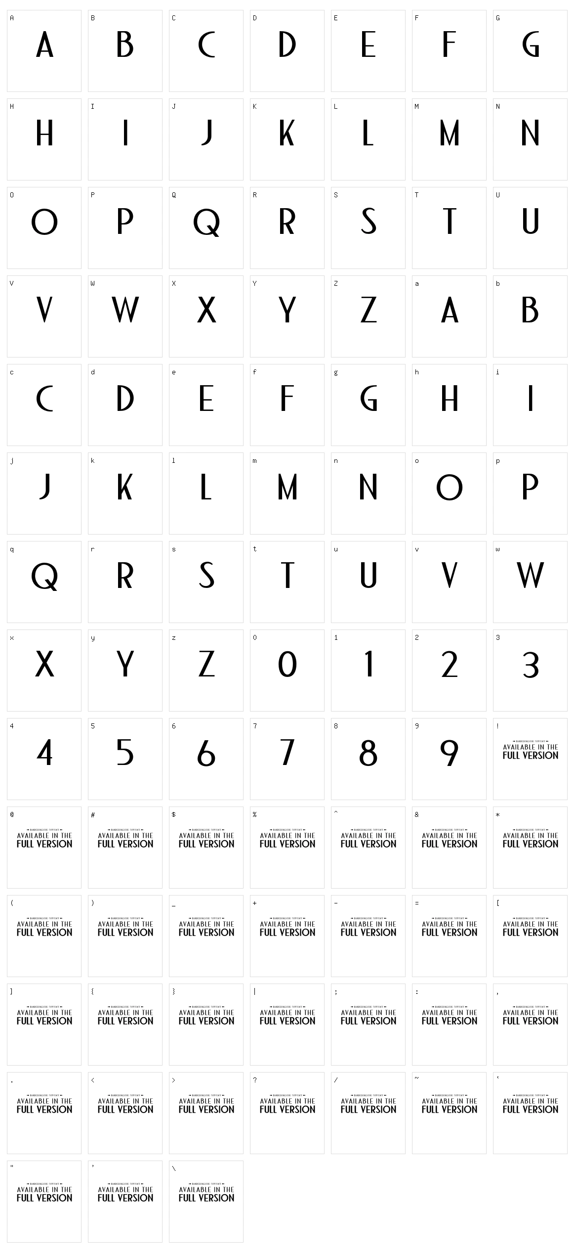 Bandoengsche Character Set