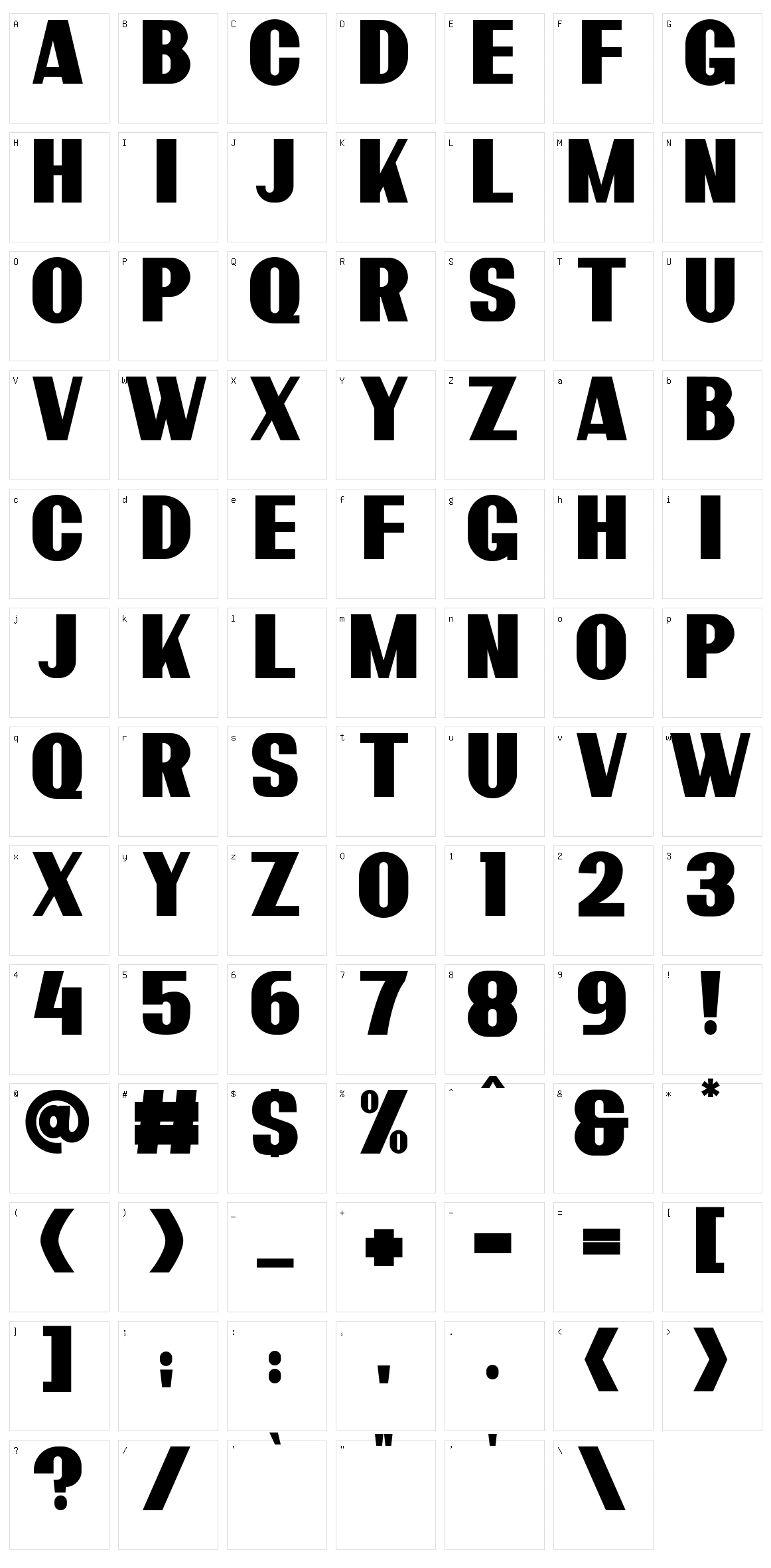 Bardon Character Set