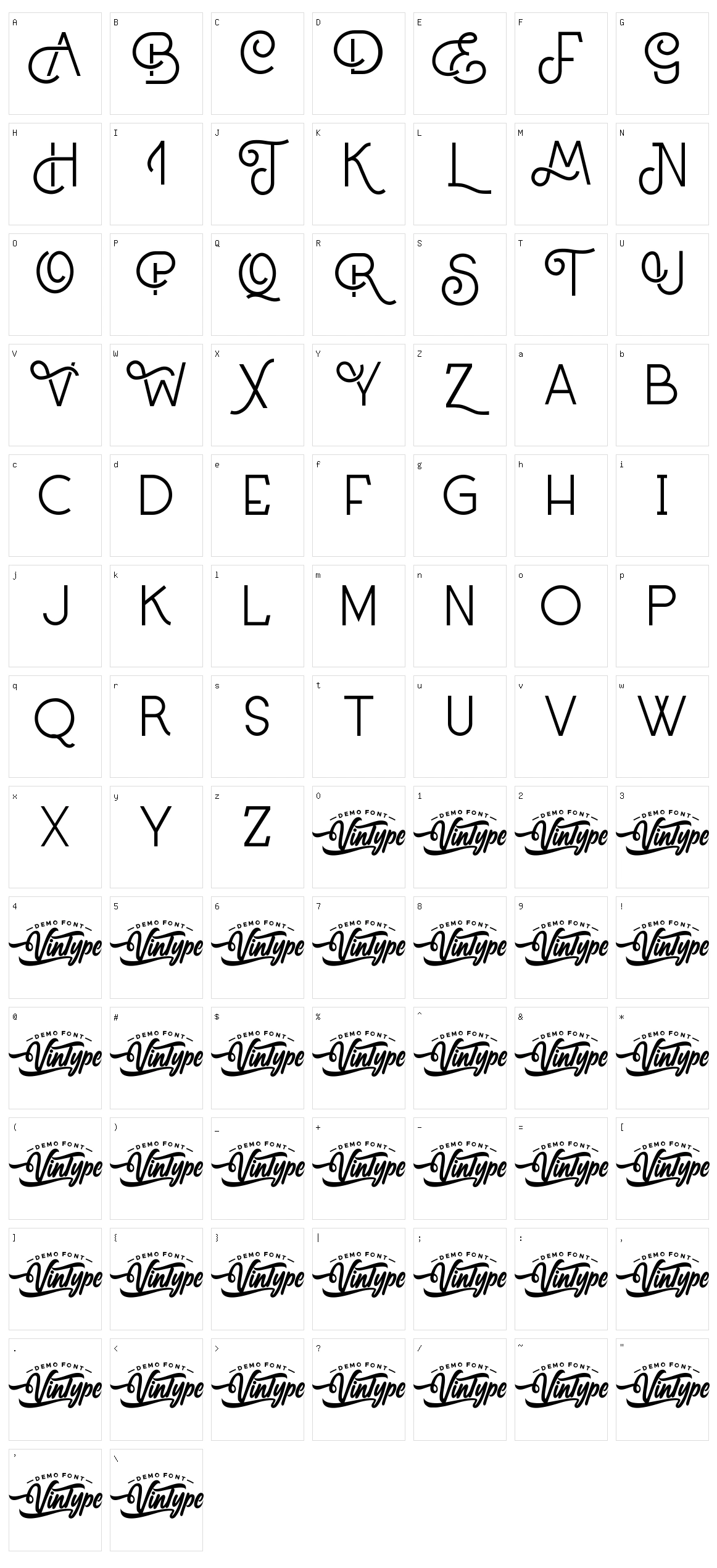 Bardstown Character Set
