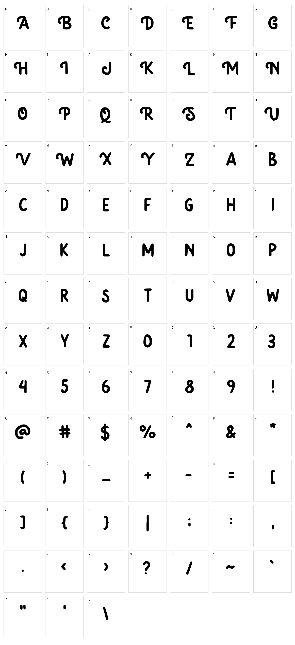 Barqon Character Set