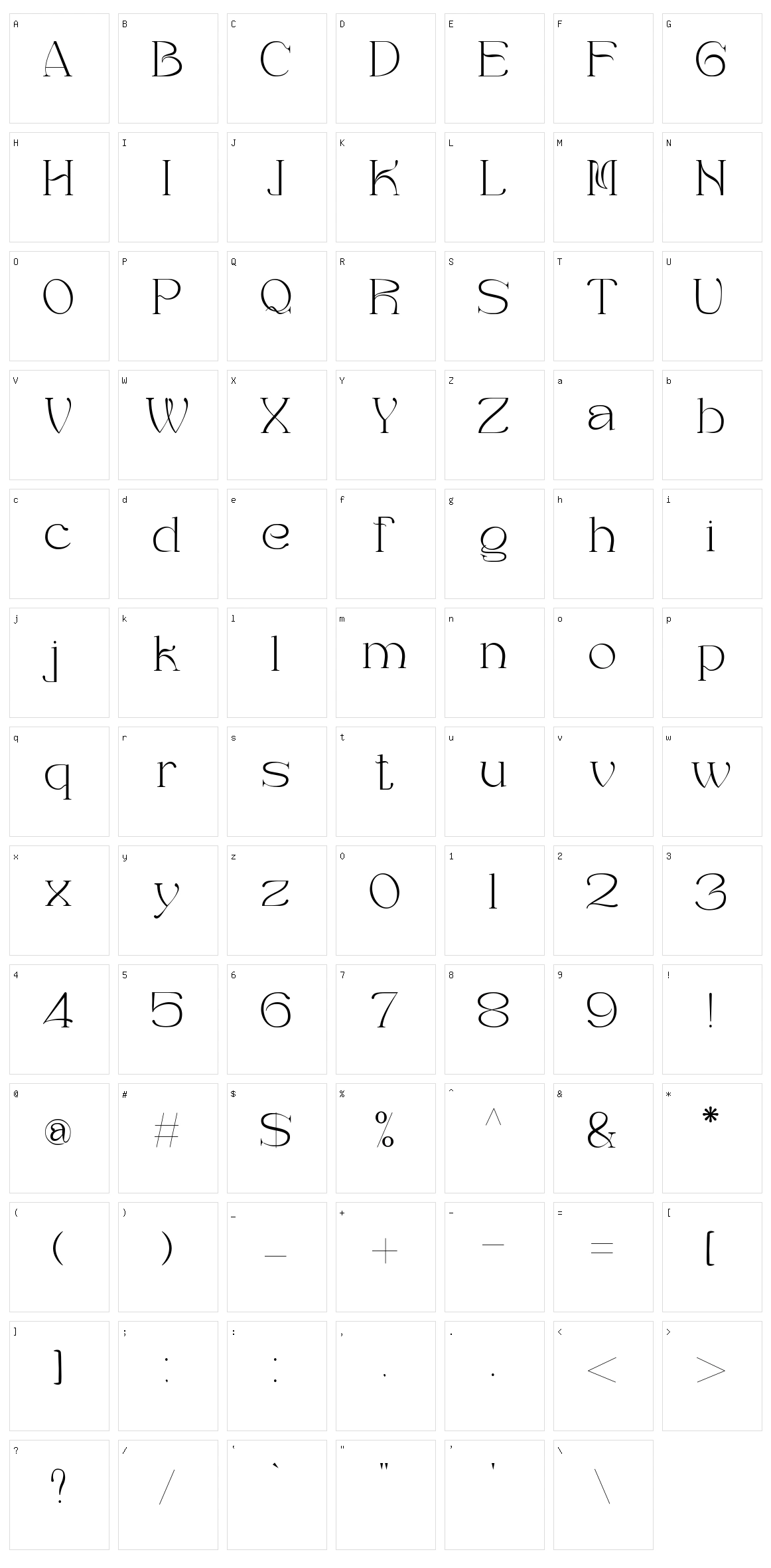 Bashan Character Set