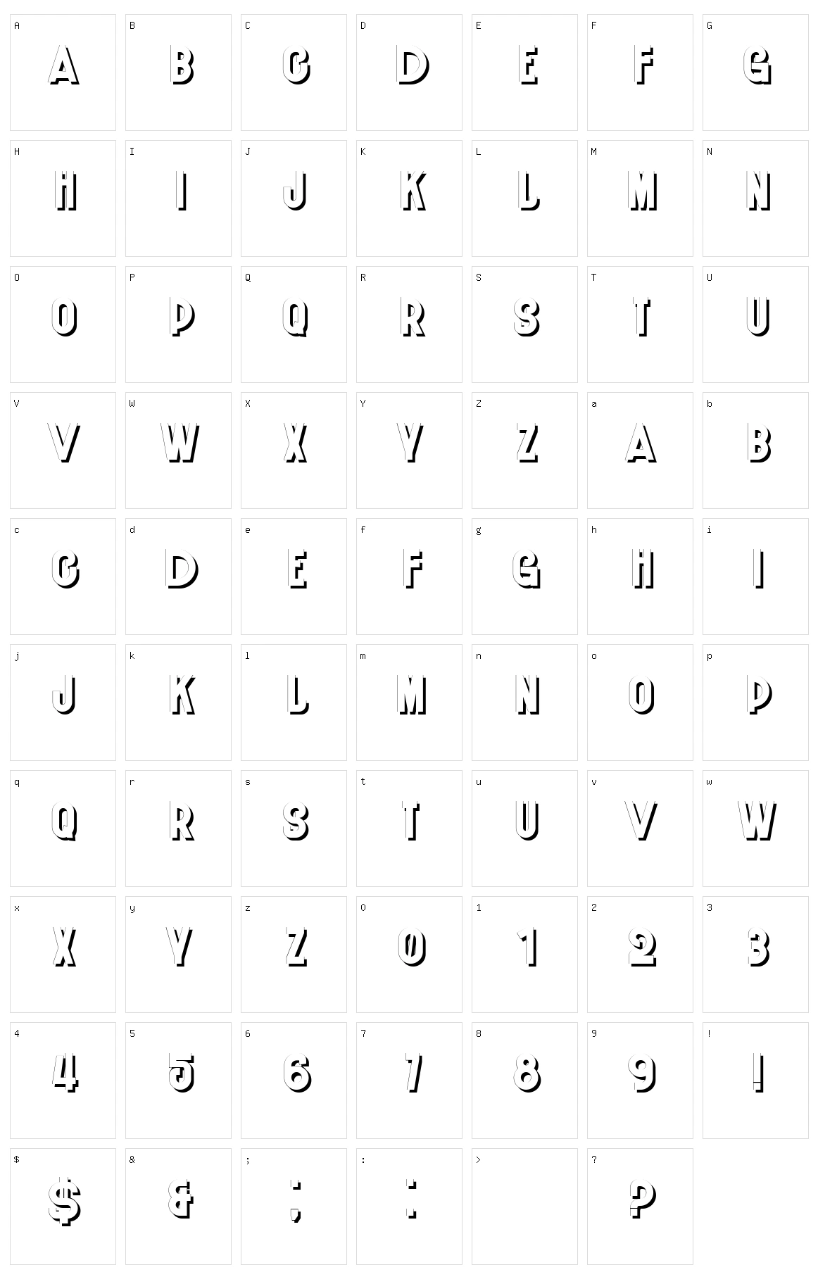 Bayadera Character Set