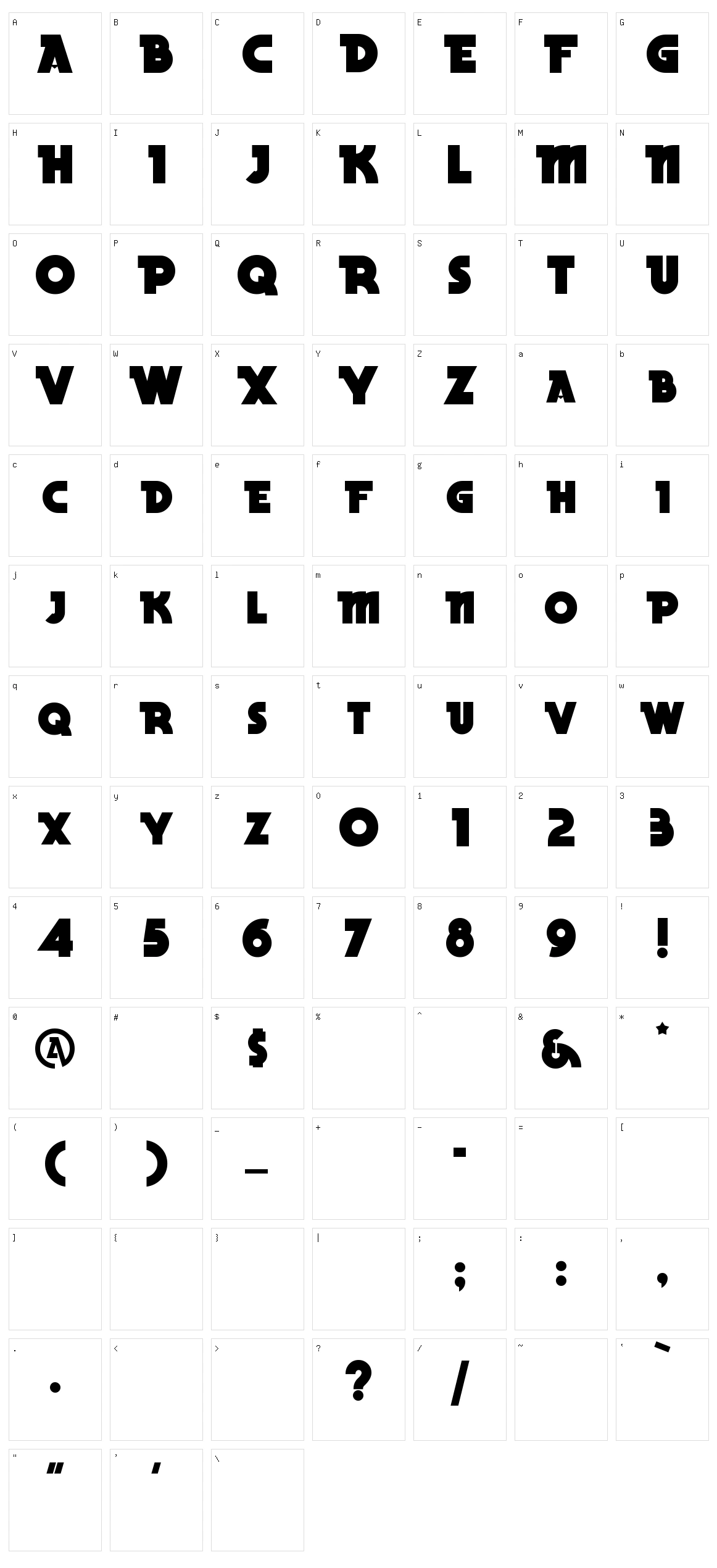 Becker Black NF Character Set