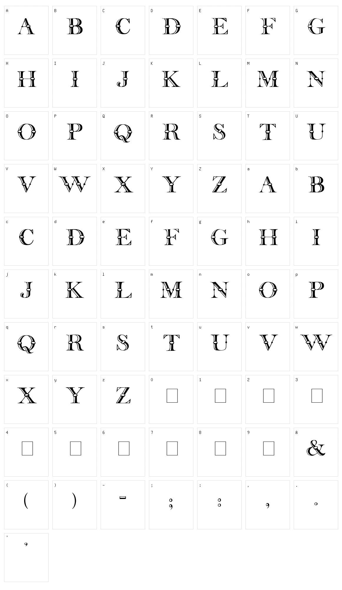 Beffle Character Set