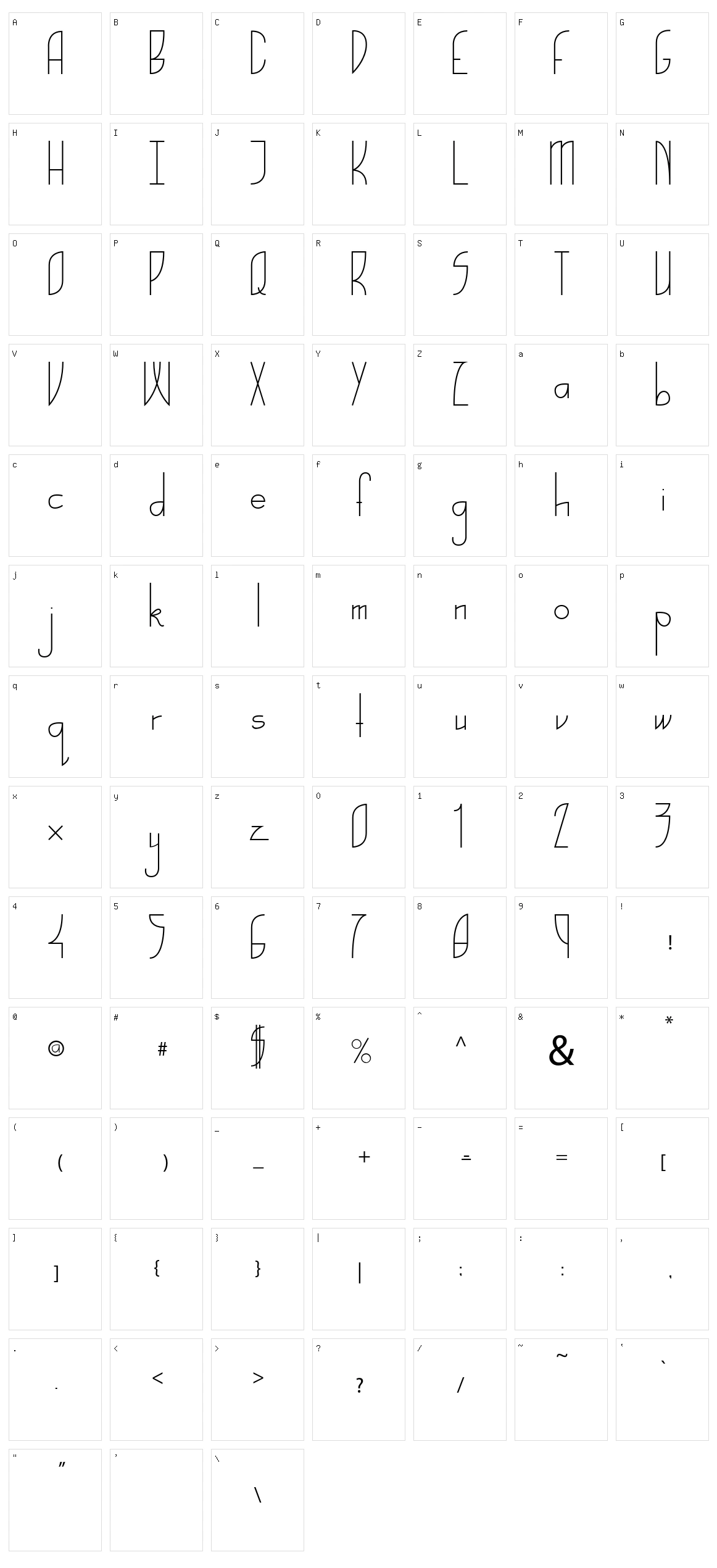 Belle Font Nouveau Character Set