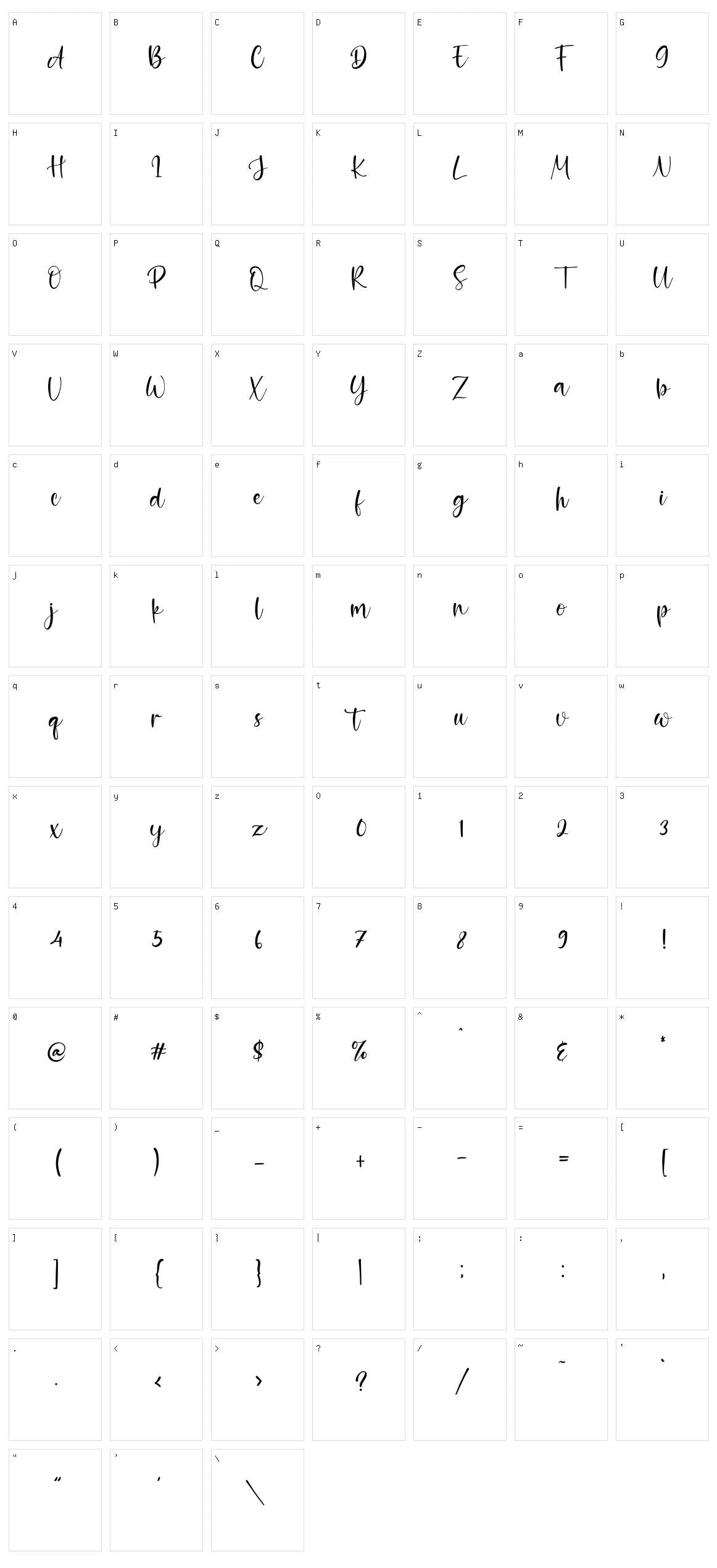 Aurella Character Set