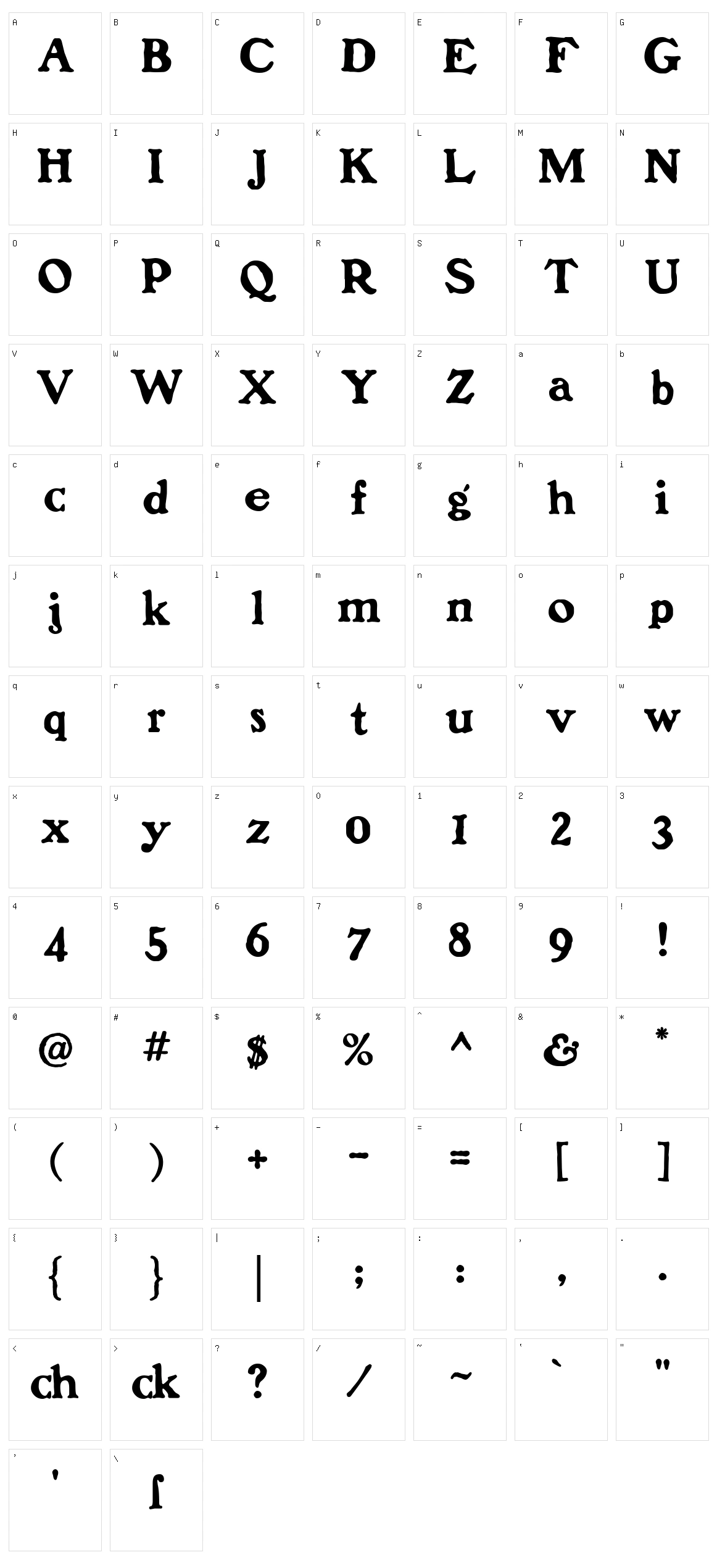 Benjamin Franklin Character Set