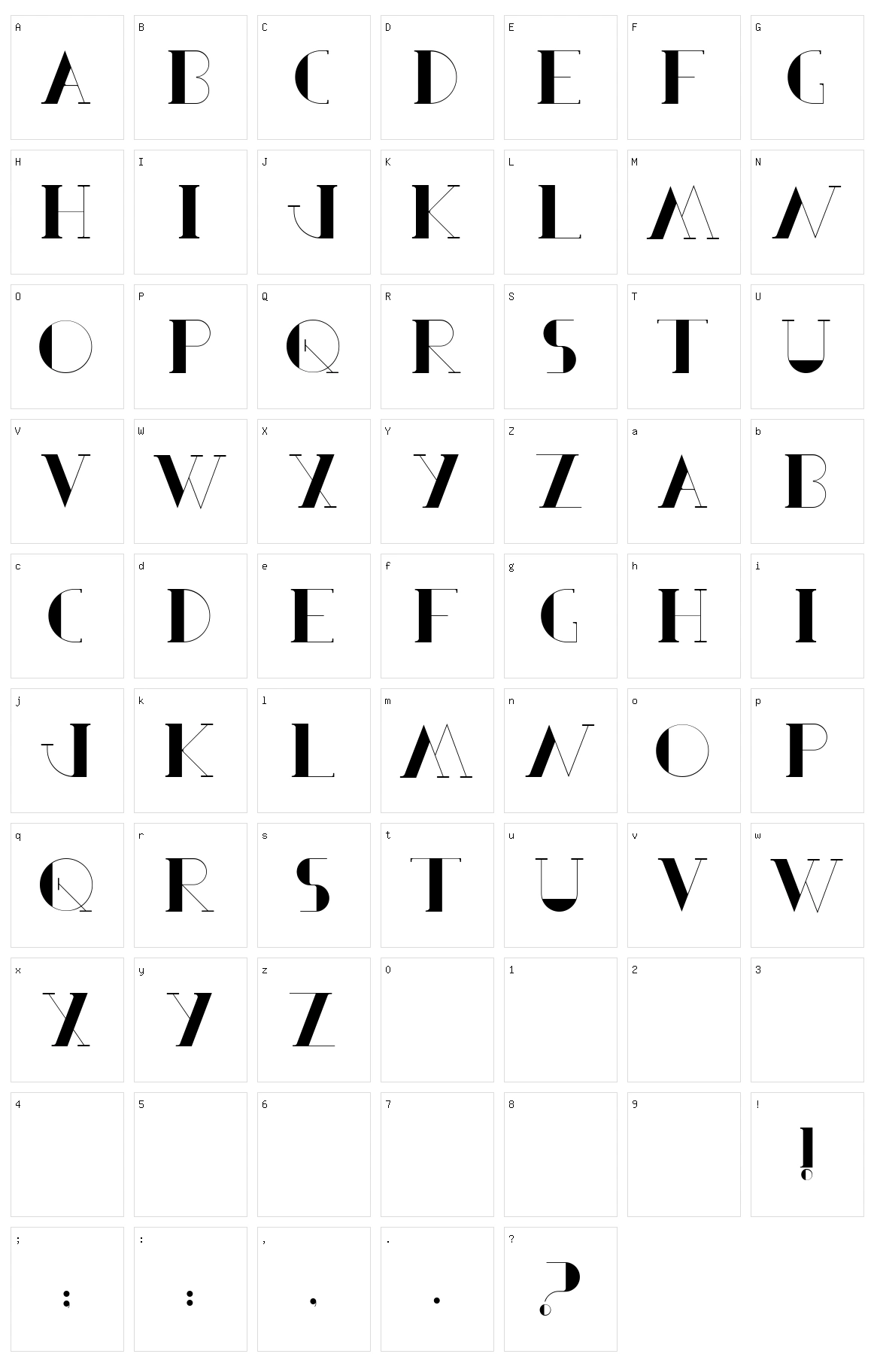 Berbel Serif Character Set