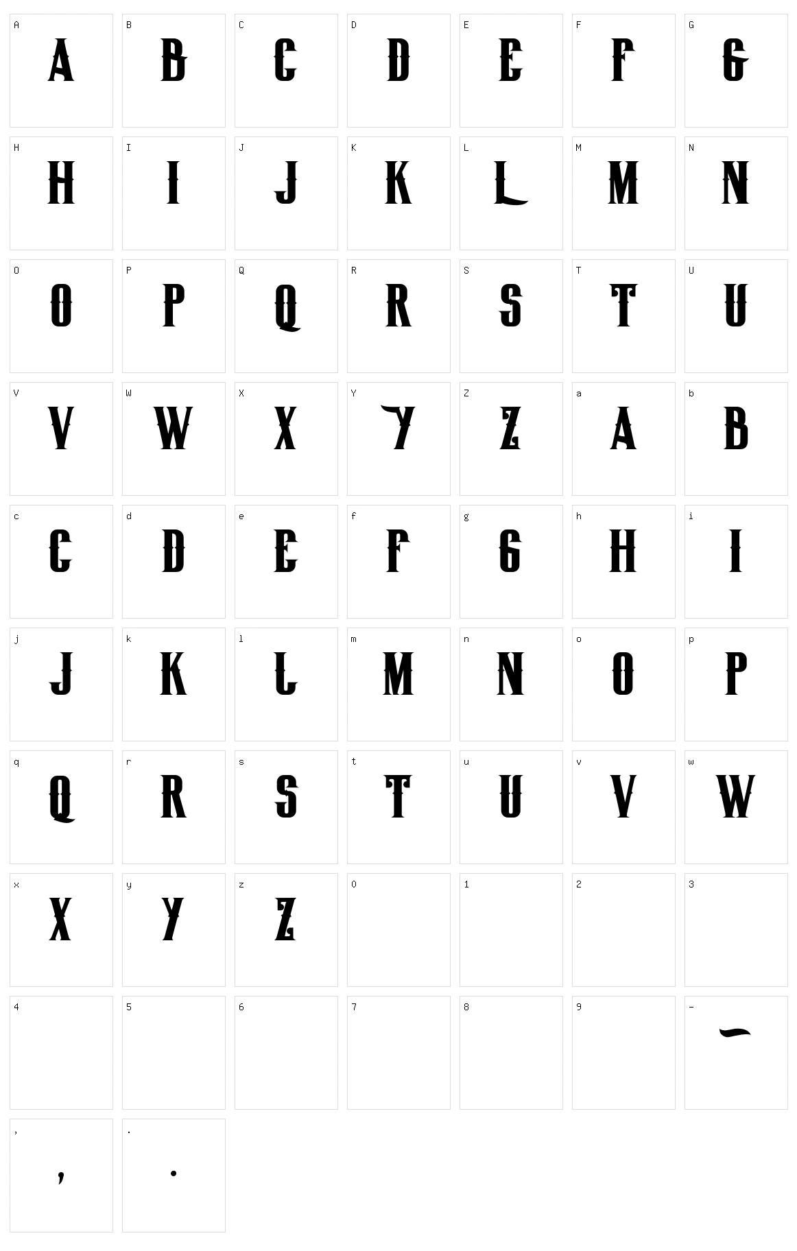 Big Lodge Character Set