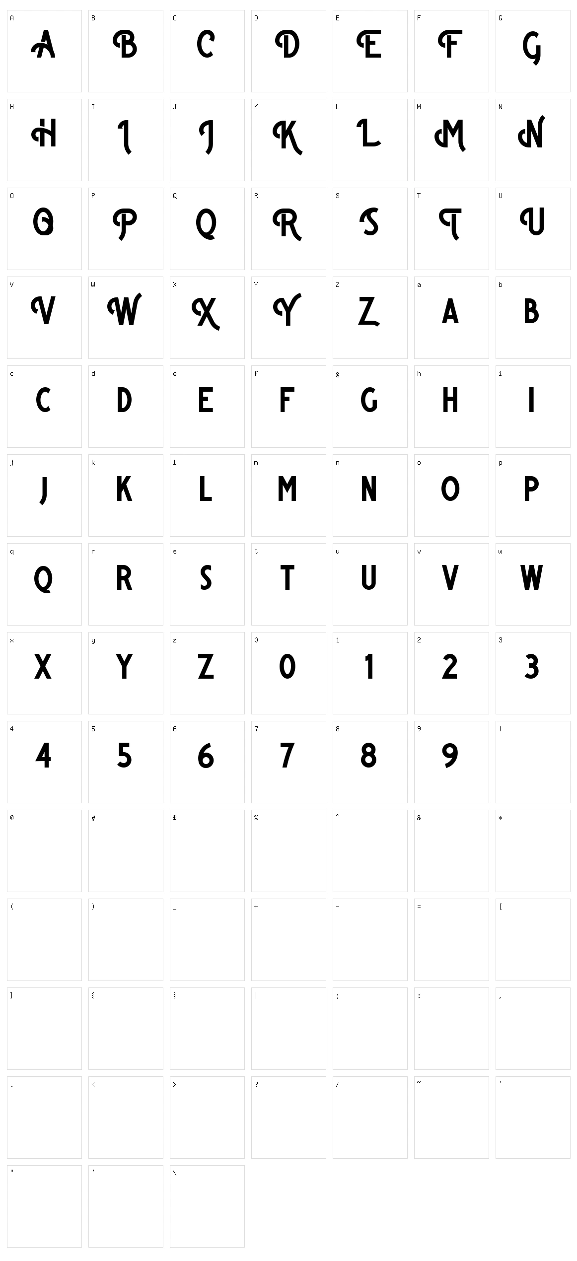 Bigsmile Sans Character Set