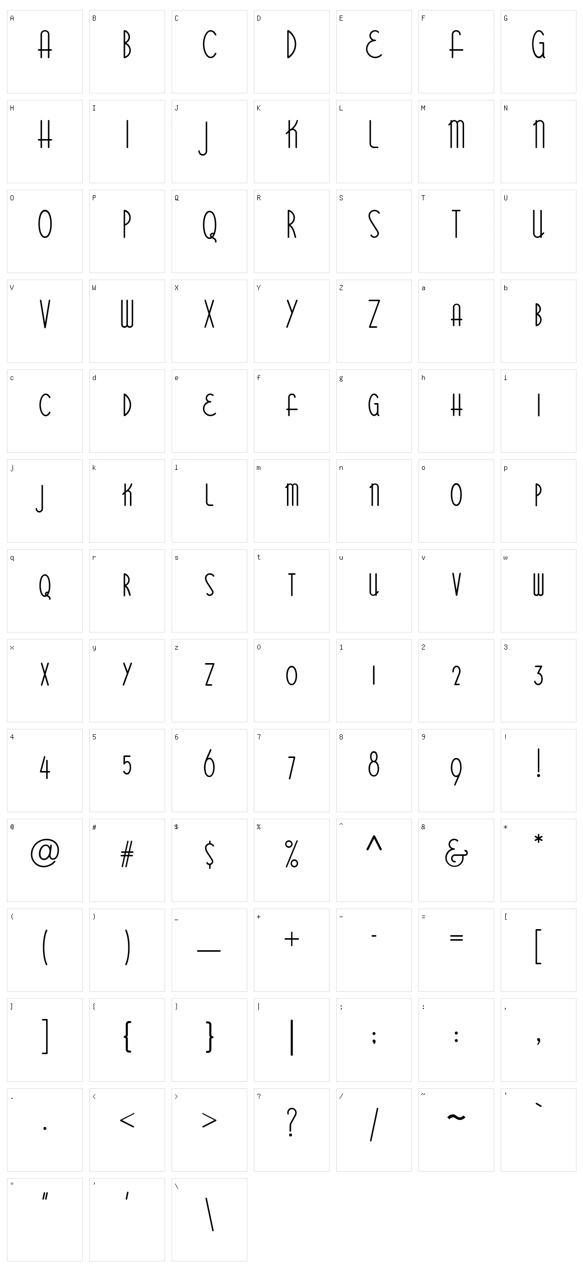 Bittersweet NF Character Set