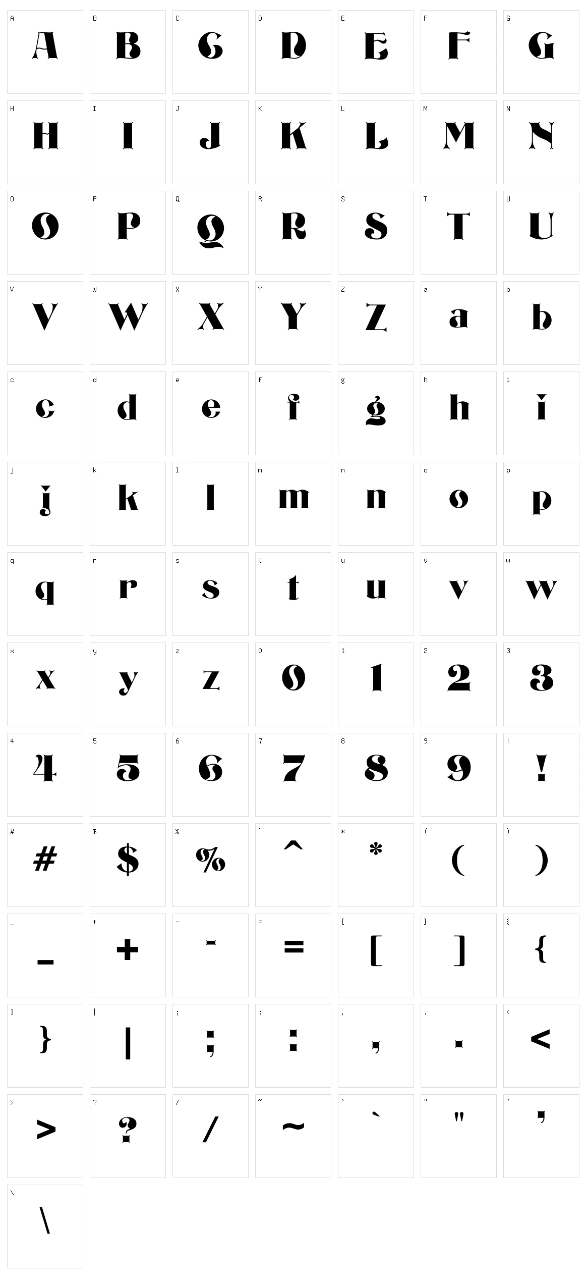 Bizarrerie Character Set