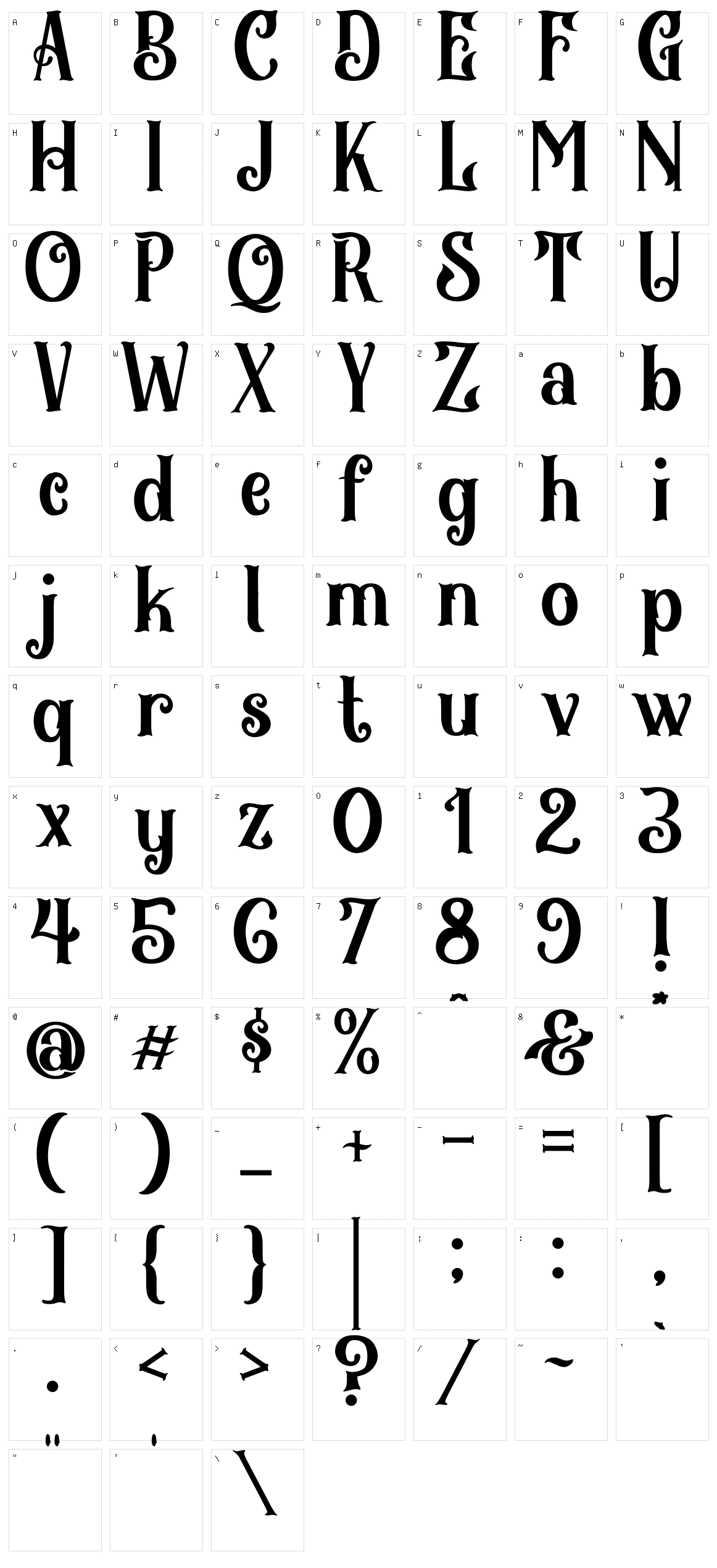 Black Arcade Character Set