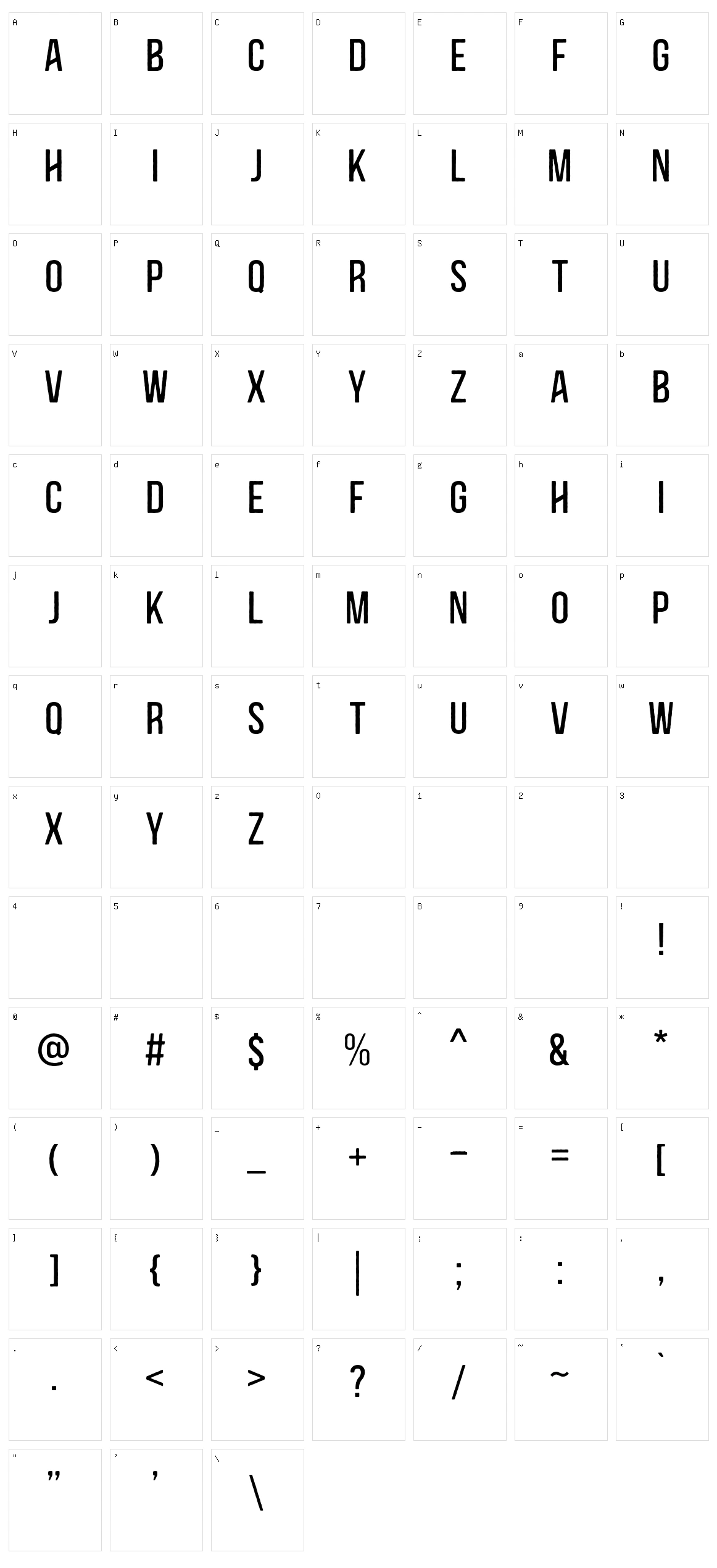 Blackside Character Set