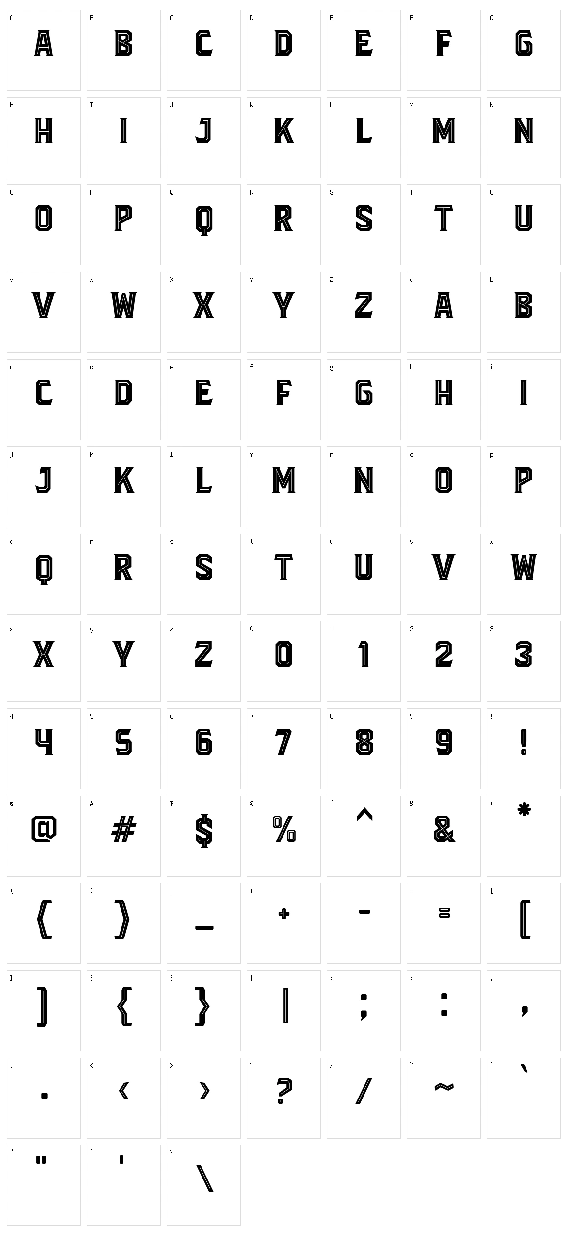 Blacktroops Inline Character Set