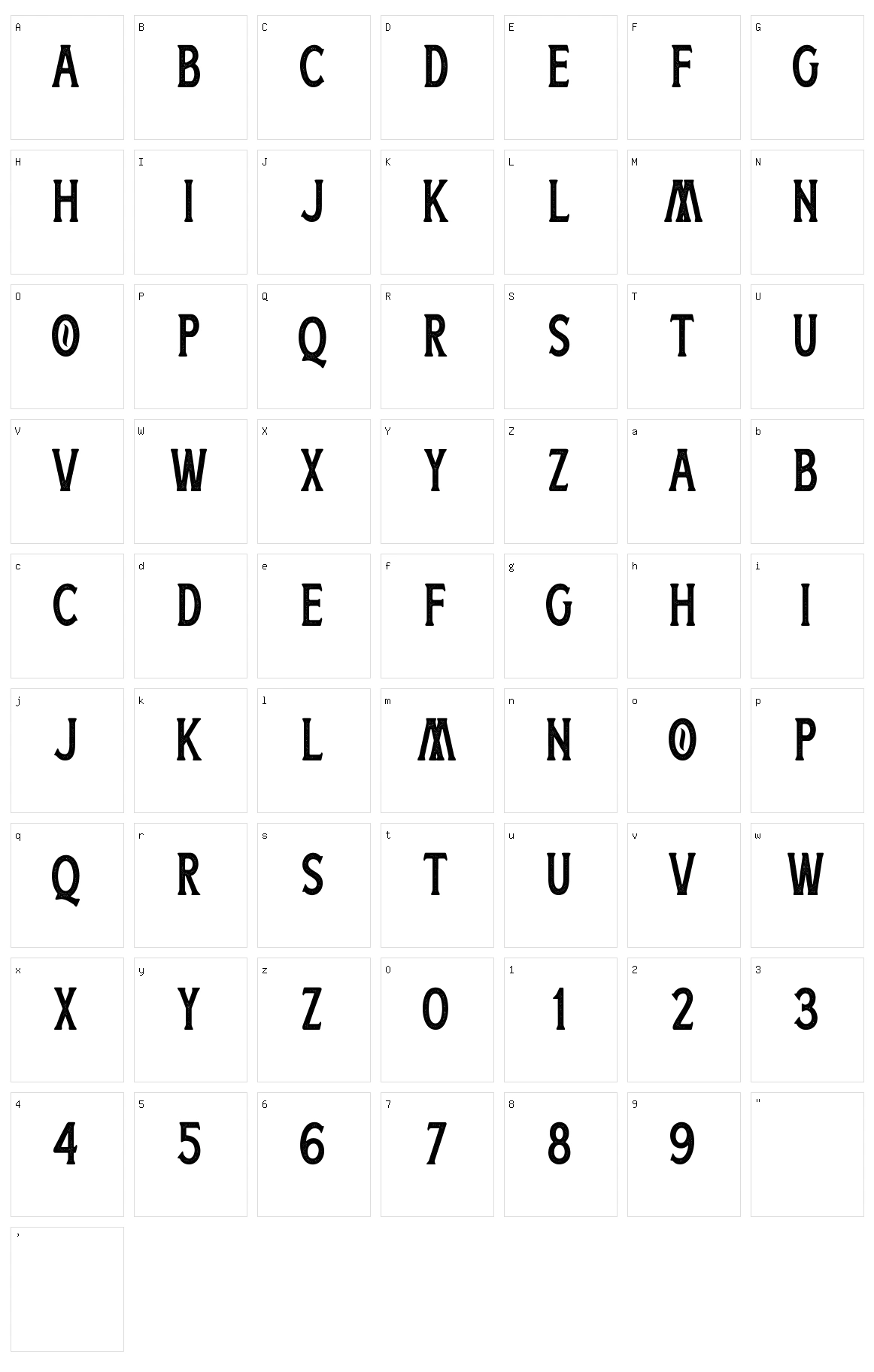 Boatman Stamped Character Set