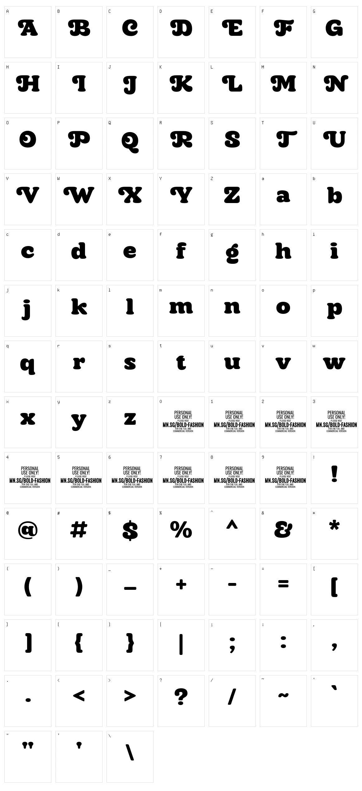 Bold Fashion Character Set