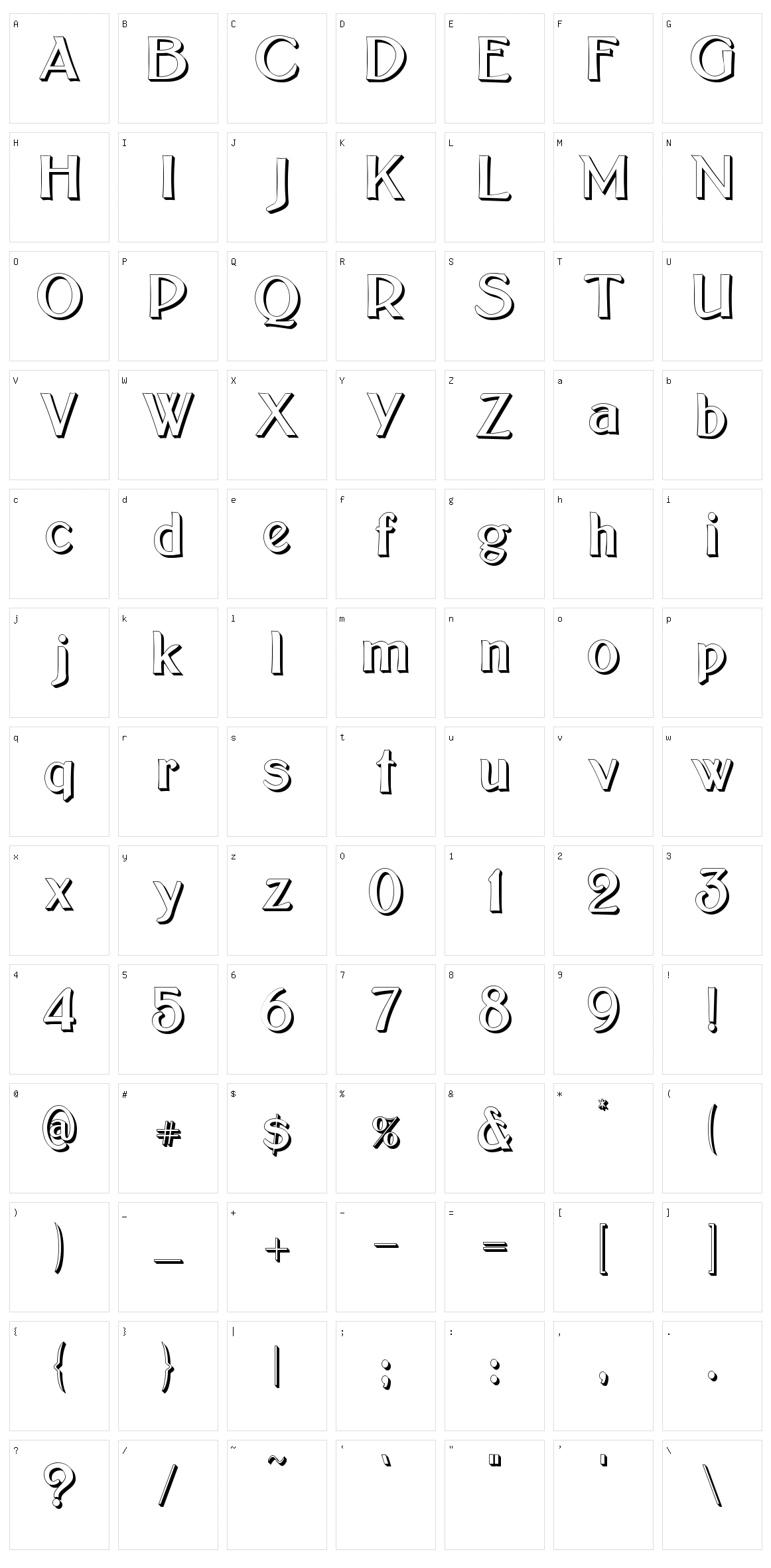 Bolton Sans Character Set