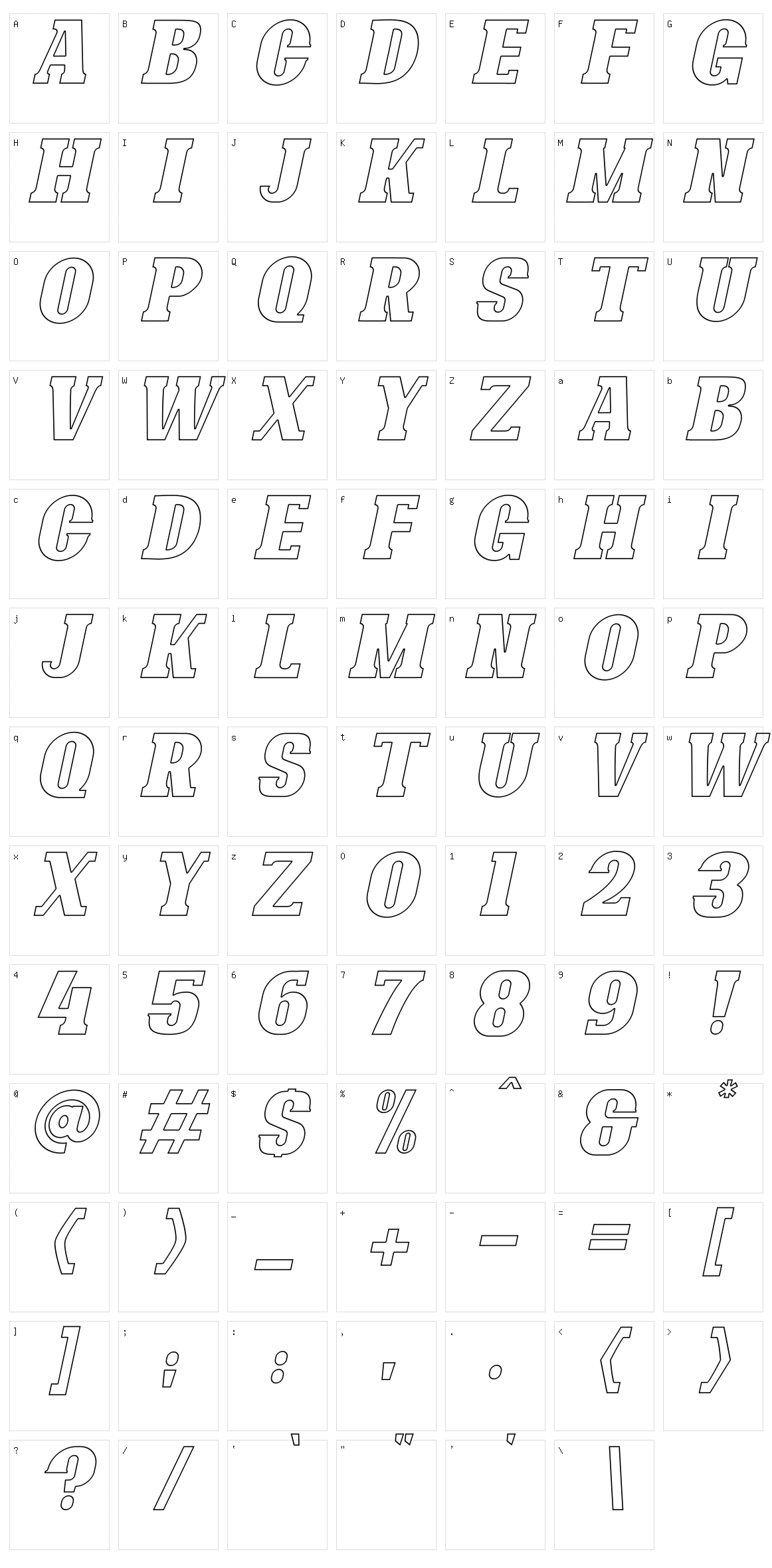 Bonaro Character Set