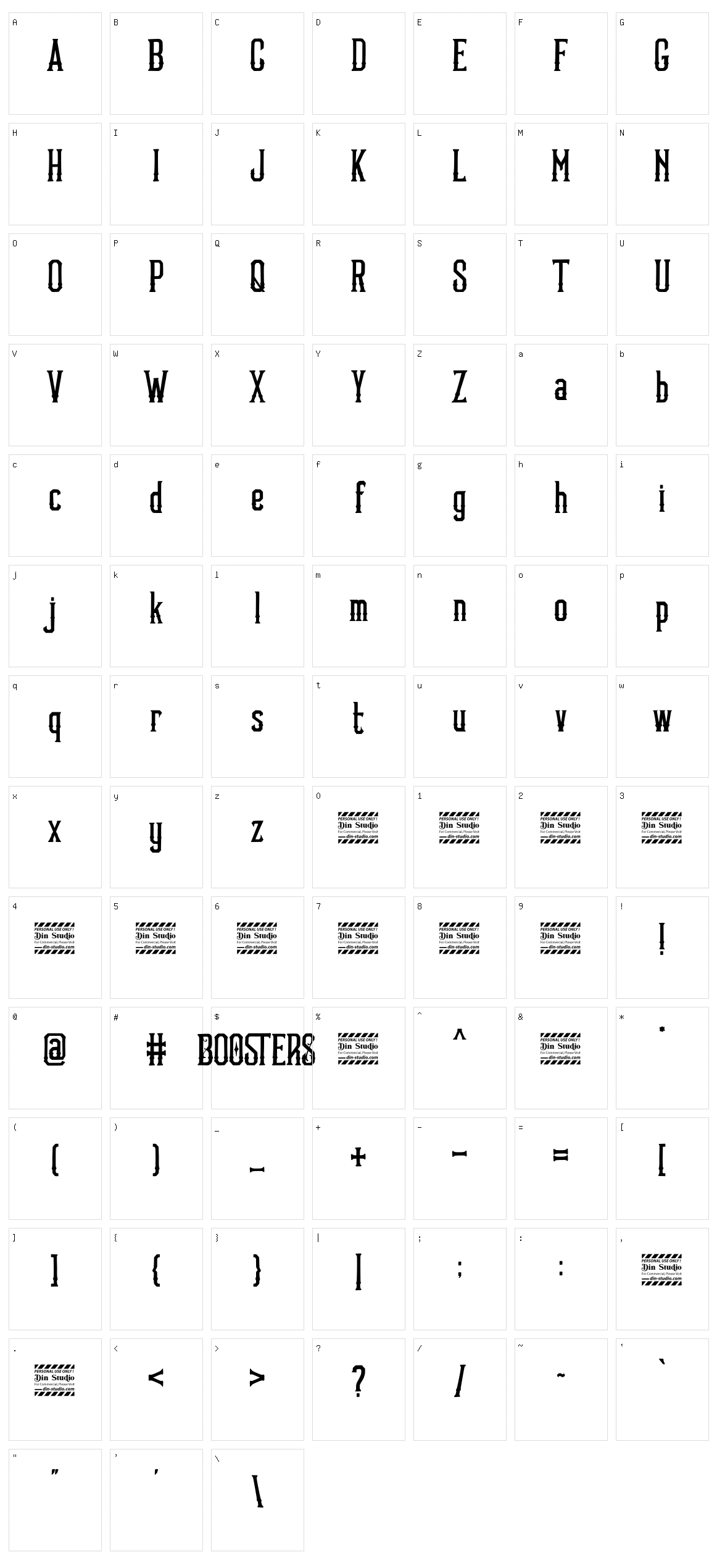 Boosters Character Set