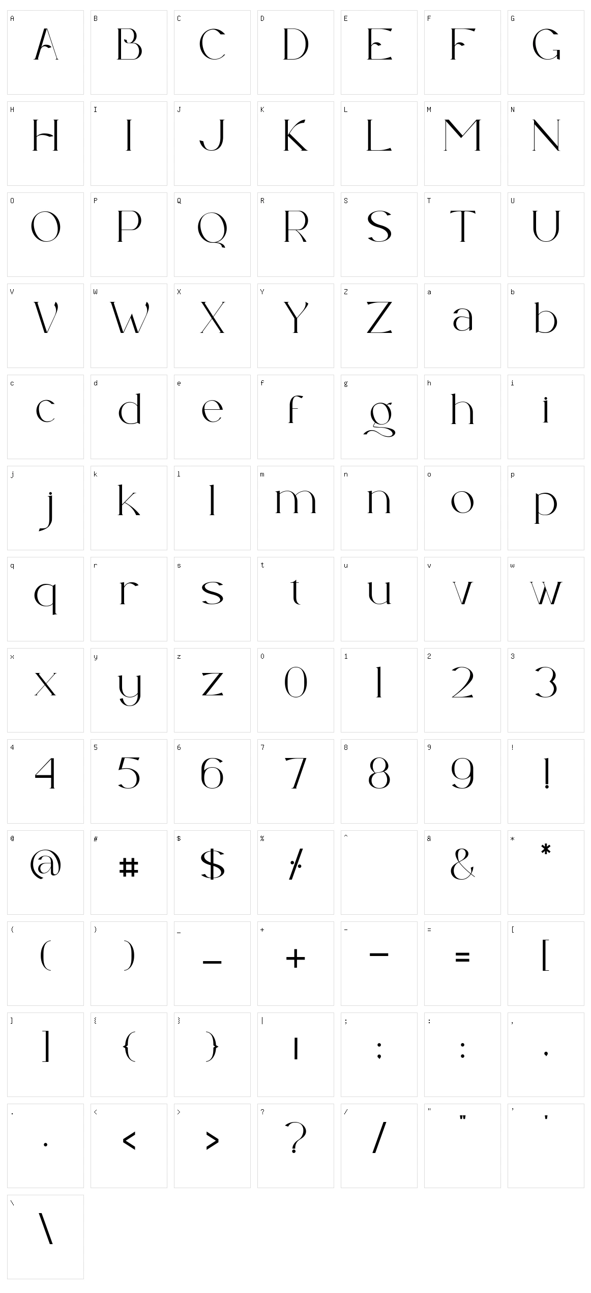 Boulogne Character Set