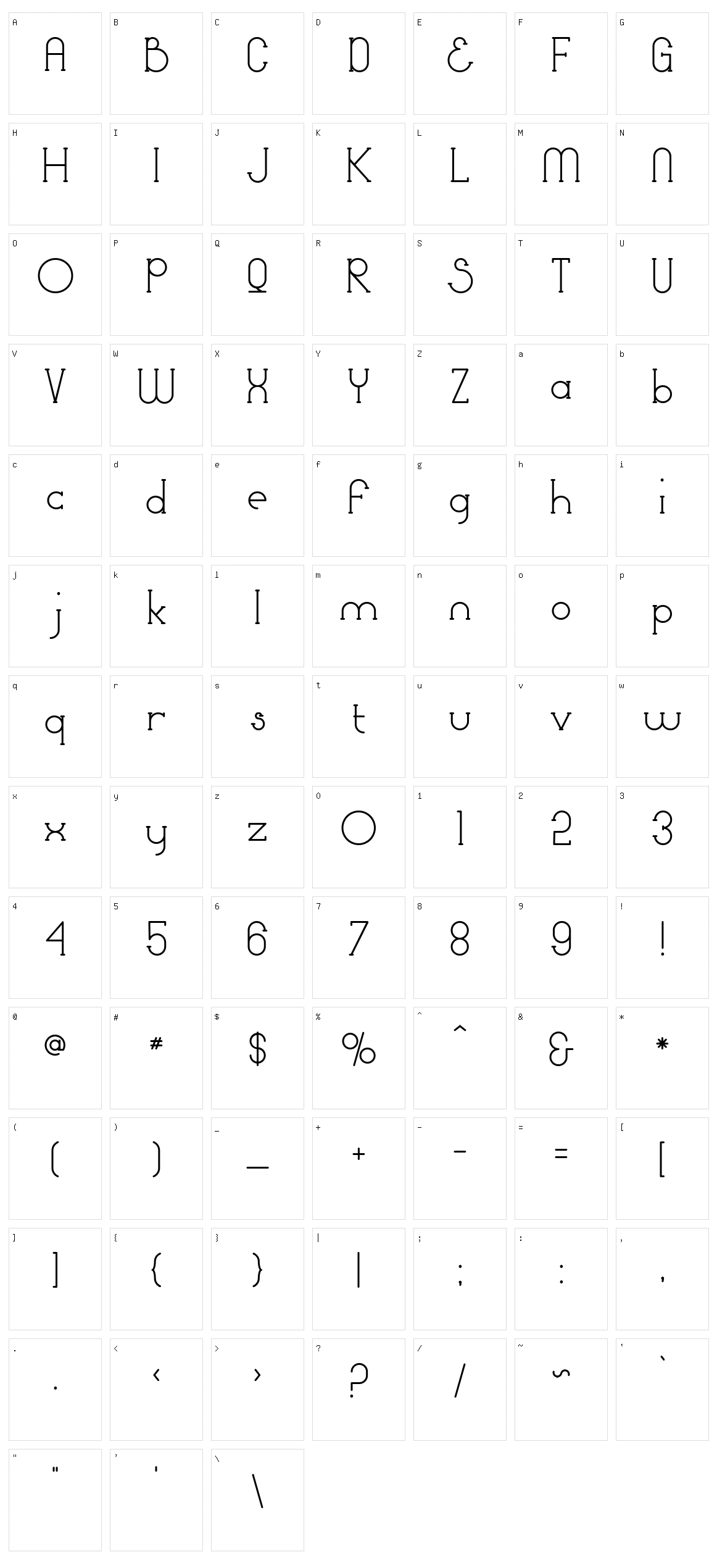 Bounaville Character Set