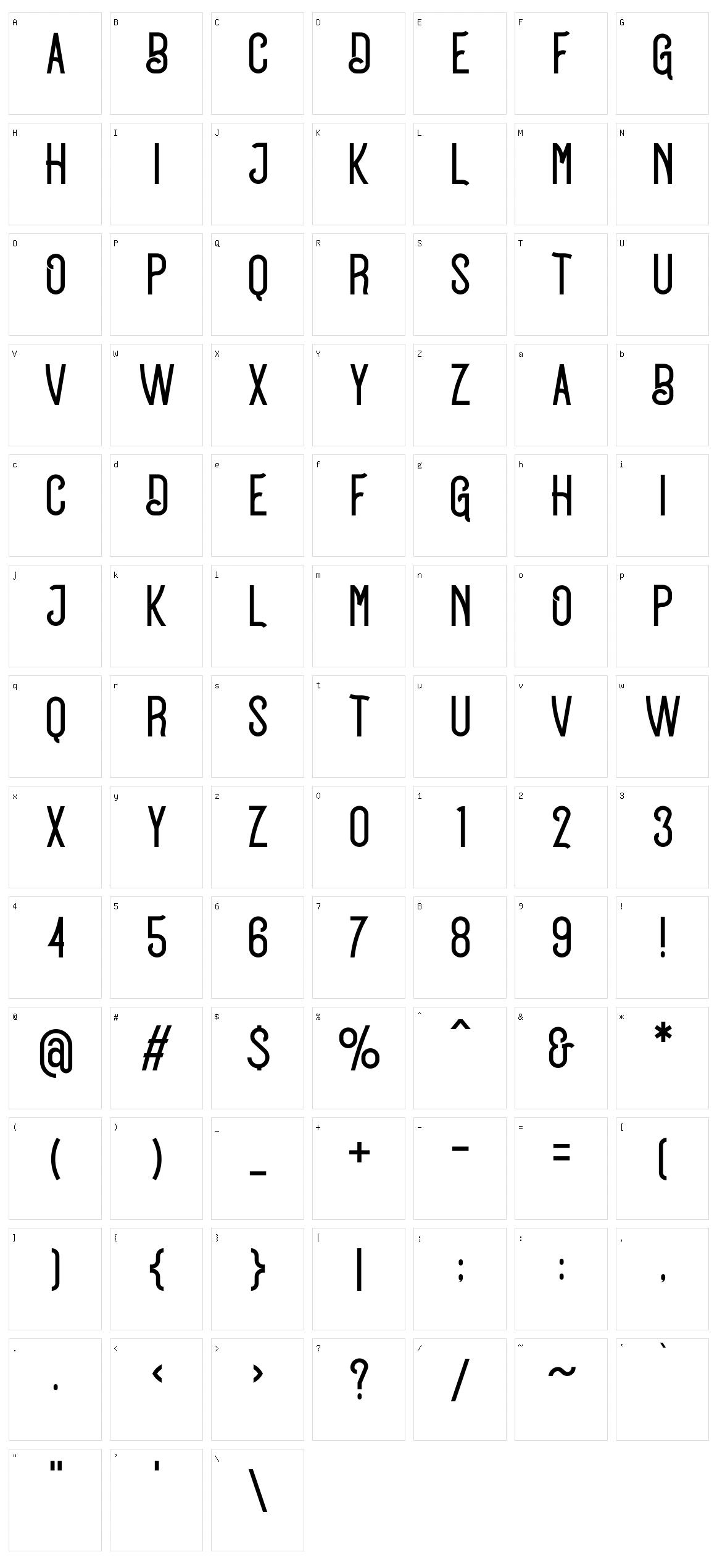 Boysand Character Set