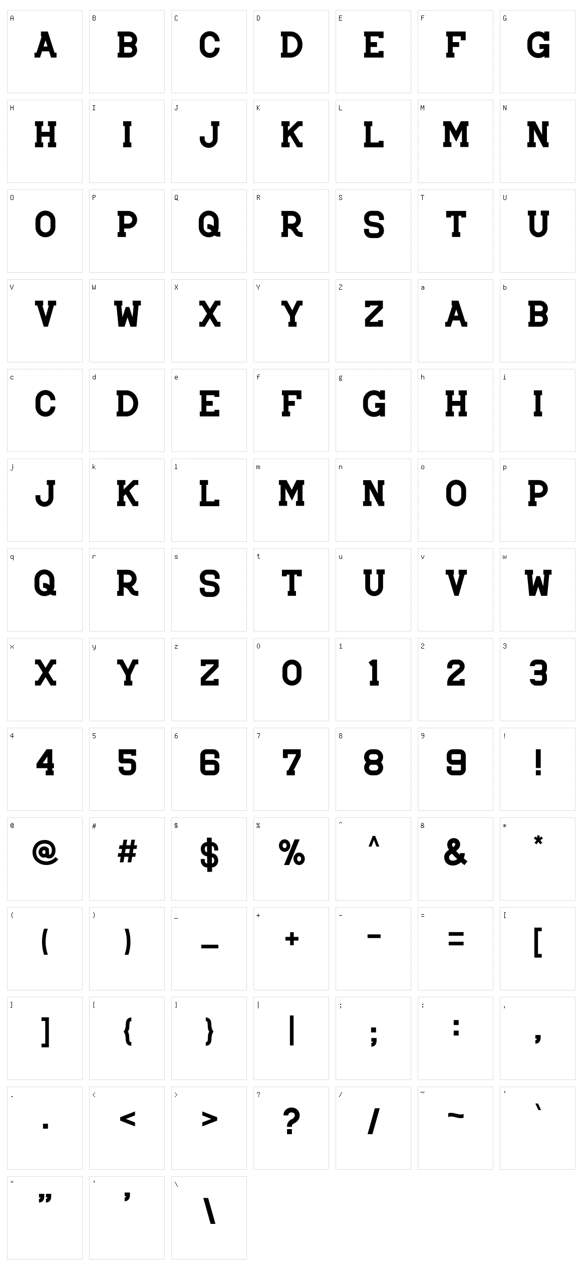 Brader John Character Set