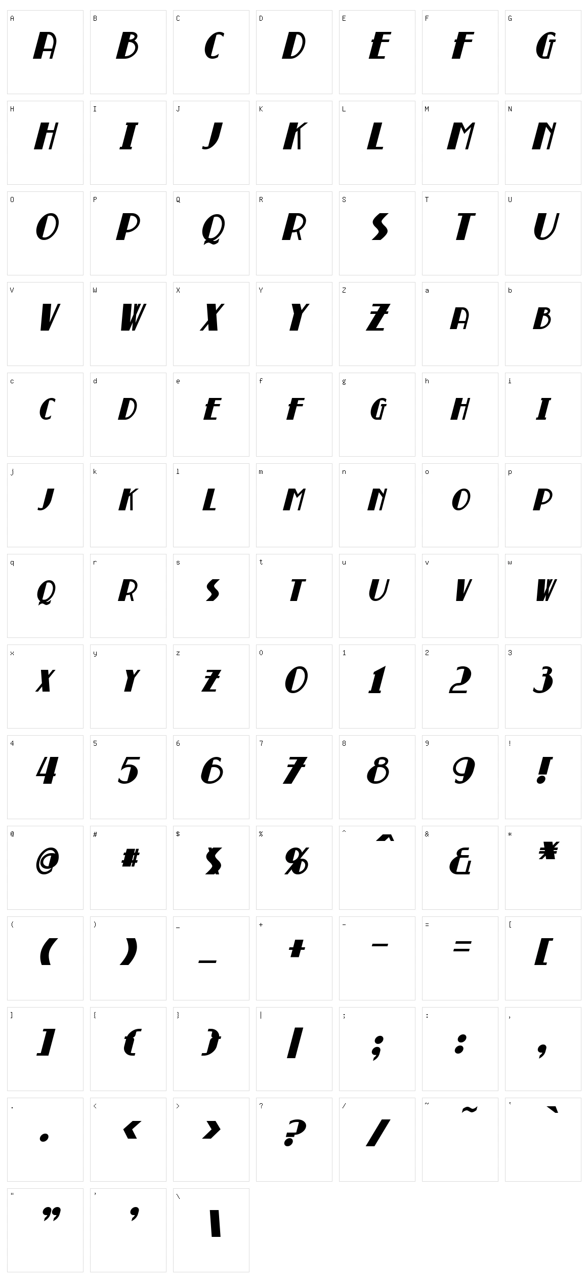 Broadmoor Character Set